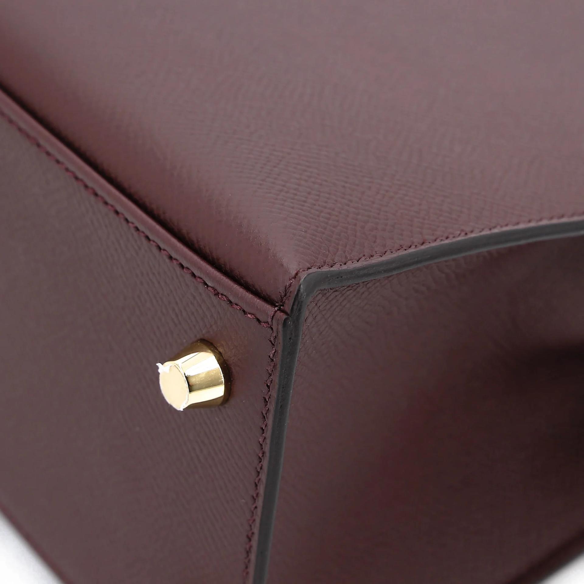 Excellent ( Rank SA ) HERMÈS Kelly 25 Sellier Rouge H (55) Epsom Gold hardware A (2017) - 10
