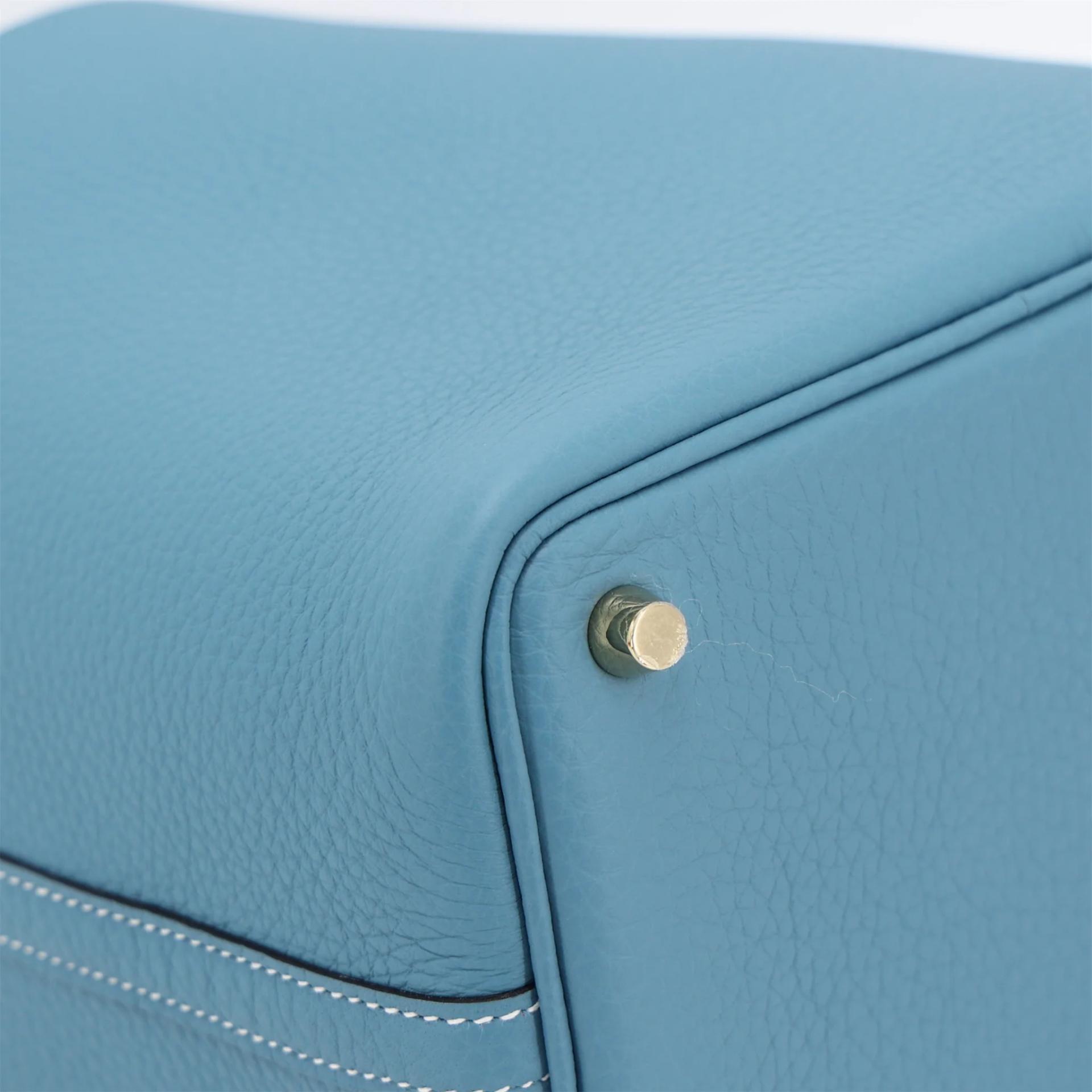 Brand New ( Rank N ) HERMÈS Picotin Lock PM New Bleu Jean (D2) Clemence Gold hardware K (2025) - 9