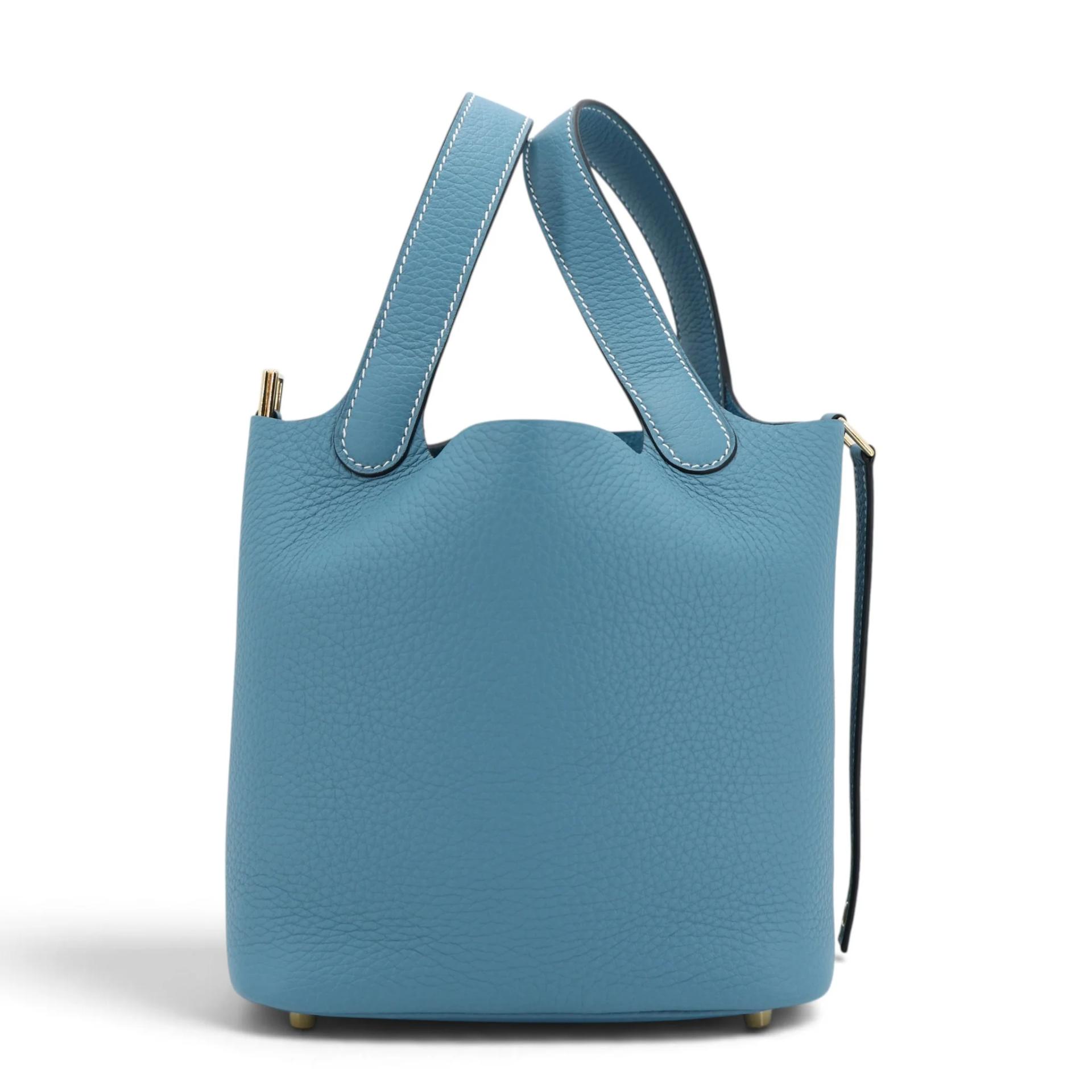 Brand New ( Rank N ) HERMÈS Picotin Lock PM New Bleu Jean (D2) Clemence Gold hardware K (2025) - 3