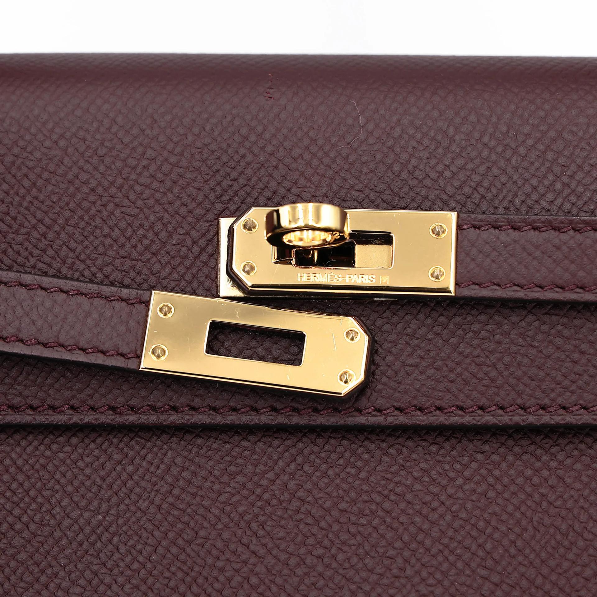 Excellent ( Rank SA ) HERMÈS Kelly 25 Sellier Rouge H (55) Epsom Gold hardware A (2017) - 17