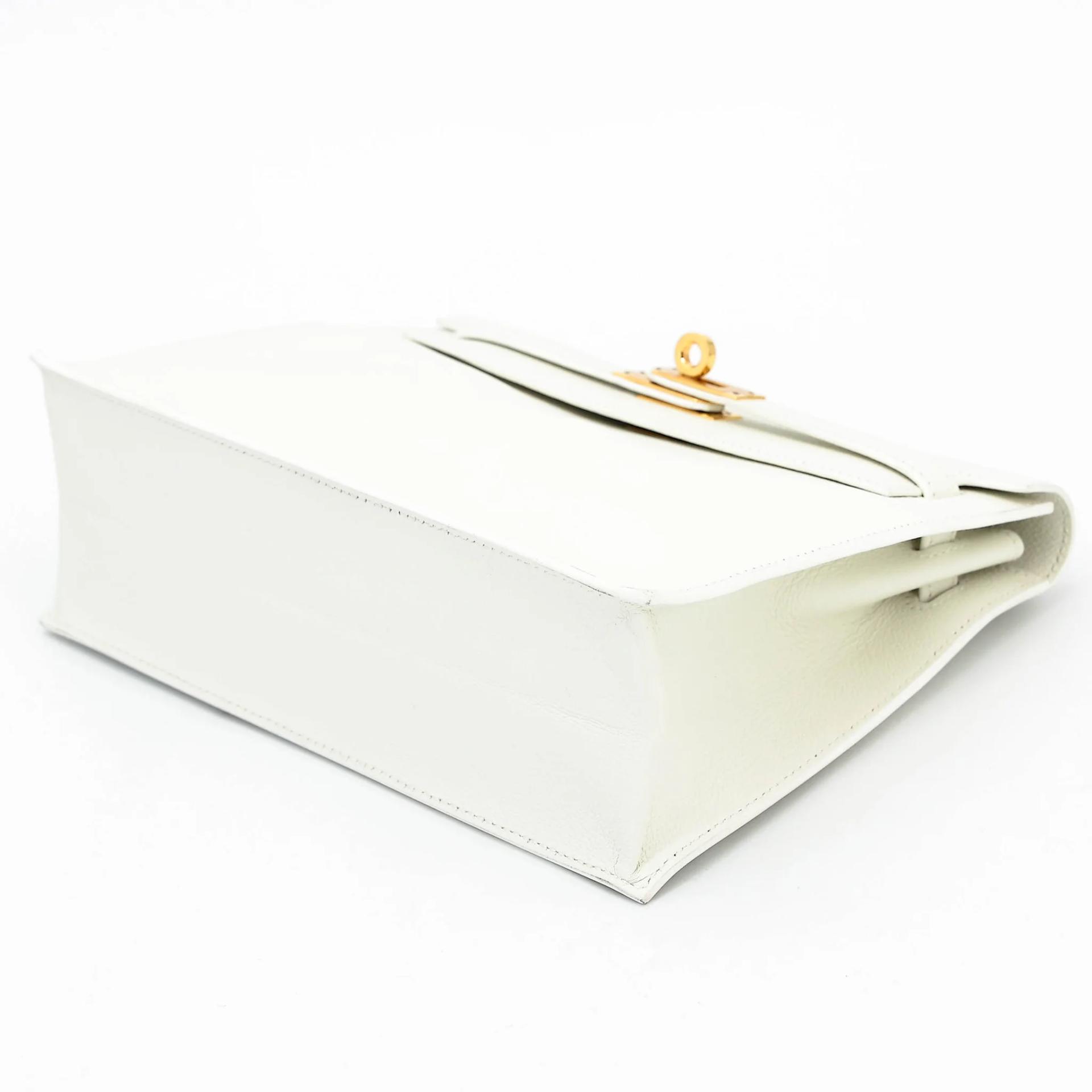Excellent ( Rank SA ) HERMÈS Kelly Danse New White (0U) Evercolor Gold hardware B (2023) - 3