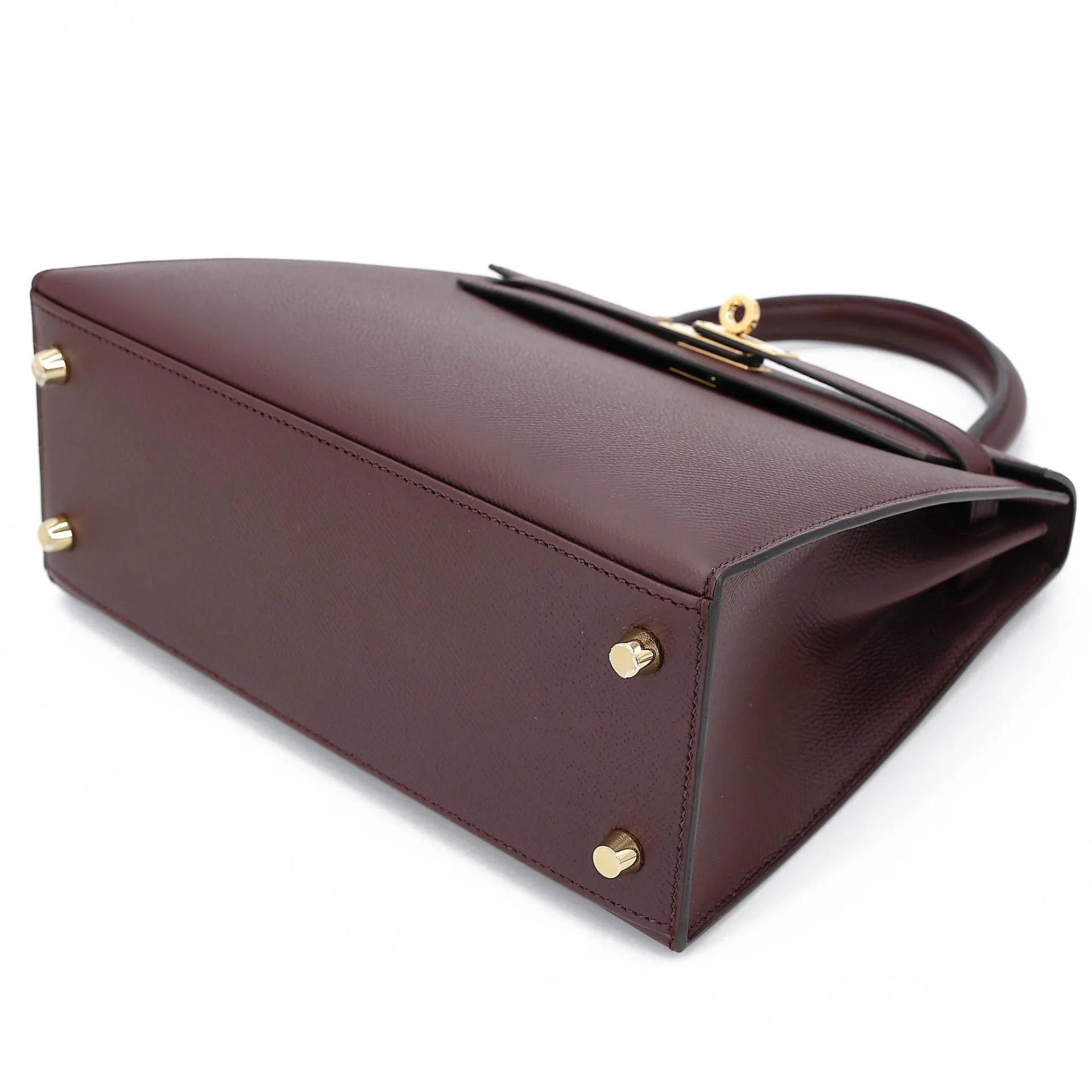 Excellent ( Rank SA ) HERMÈS Kelly 25 Sellier Rouge H (55) Epsom Gold hardware A (2017) - 4