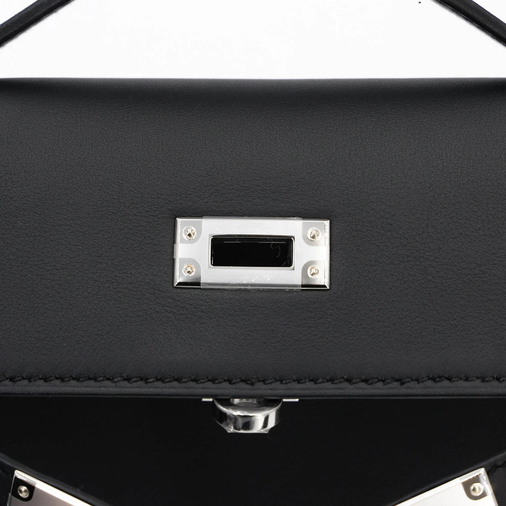 Brand New ( Rank N ) HERMÈS Kelly Pochette Noir (89) Swift Palladium hardware G (2026) - 10