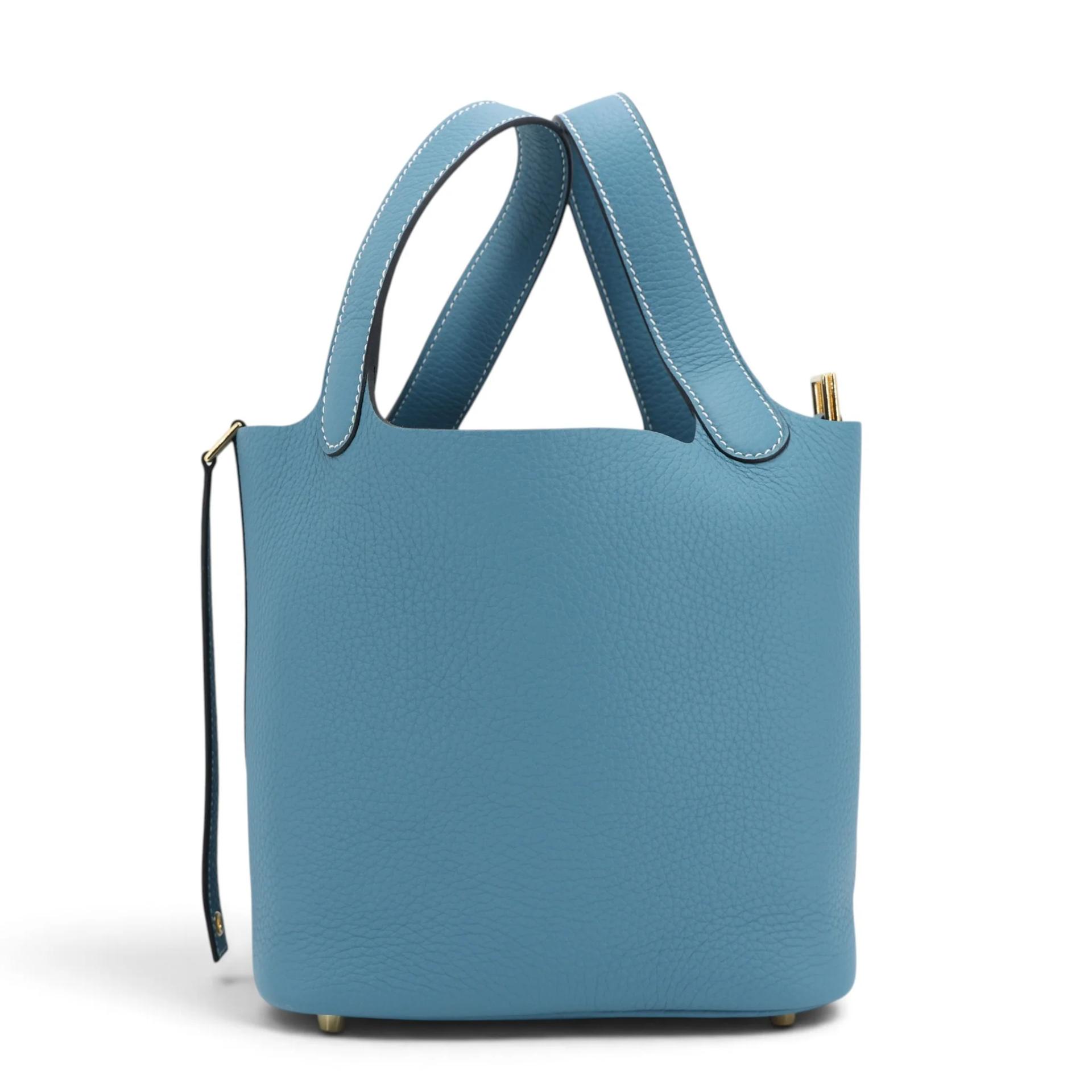 Brand New ( Rank N ) HERMÈS Picotin Lock PM New Bleu Jean (D2) Clemence Gold hardware K (2025) - 4