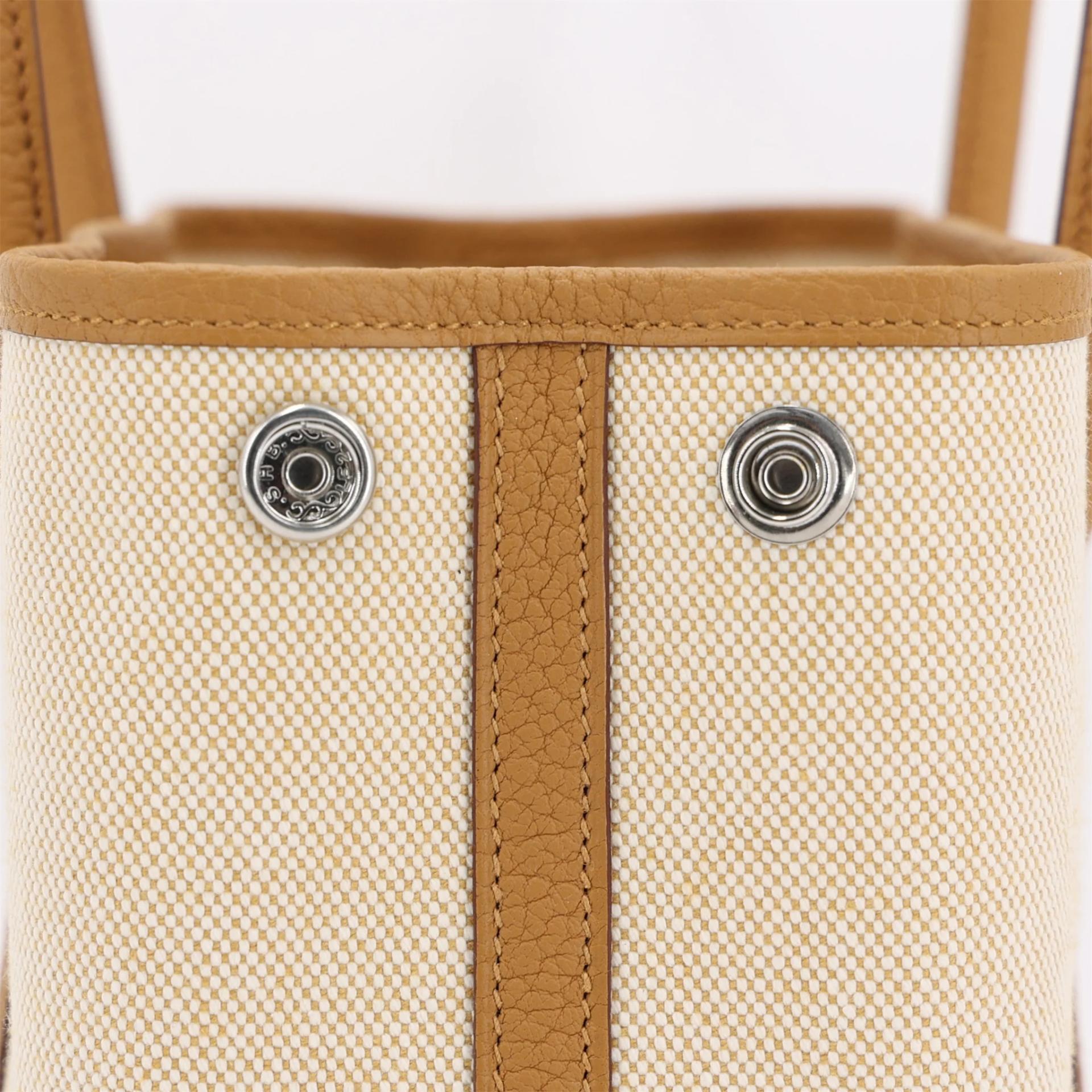 Brand New ( Rank N ) HERMÈS Neo Garden Party 23 Sesame (2S) Toile H canvas Negonda Palladium hardware G (2026) - 10