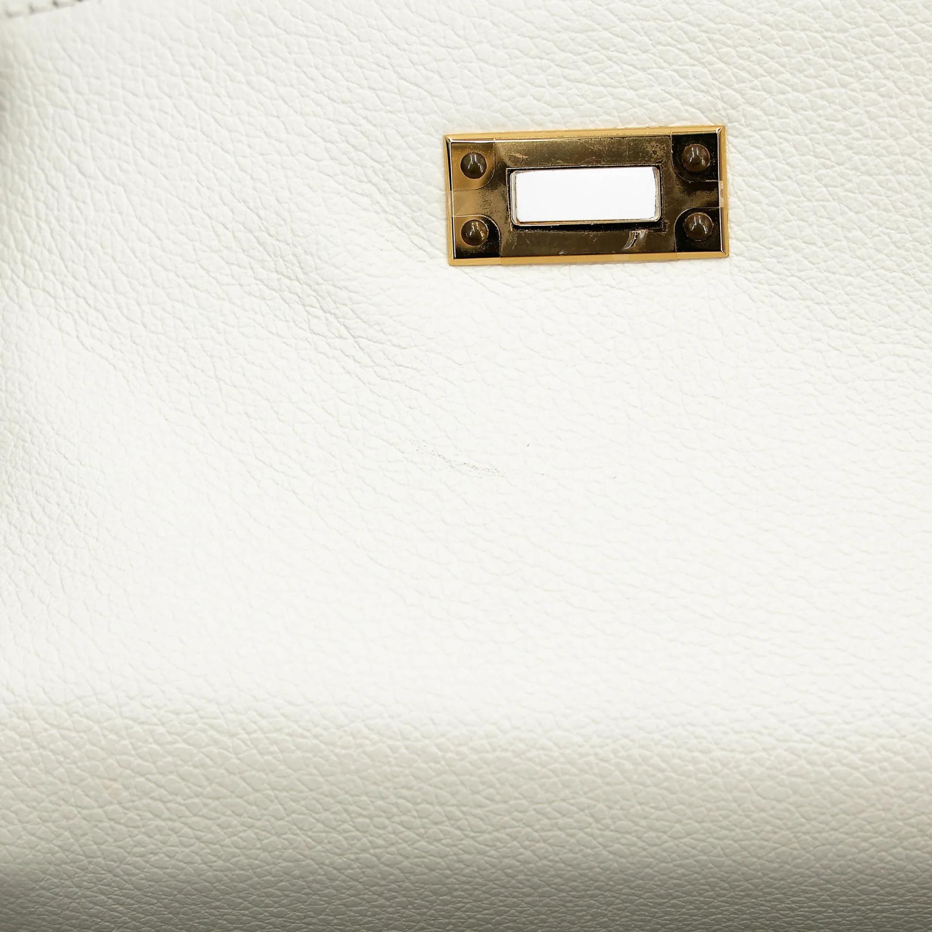 Excellent ( Rank SA ) HERMÈS Kelly Danse New White (0U) Evercolor Gold hardware B (2023) - 19