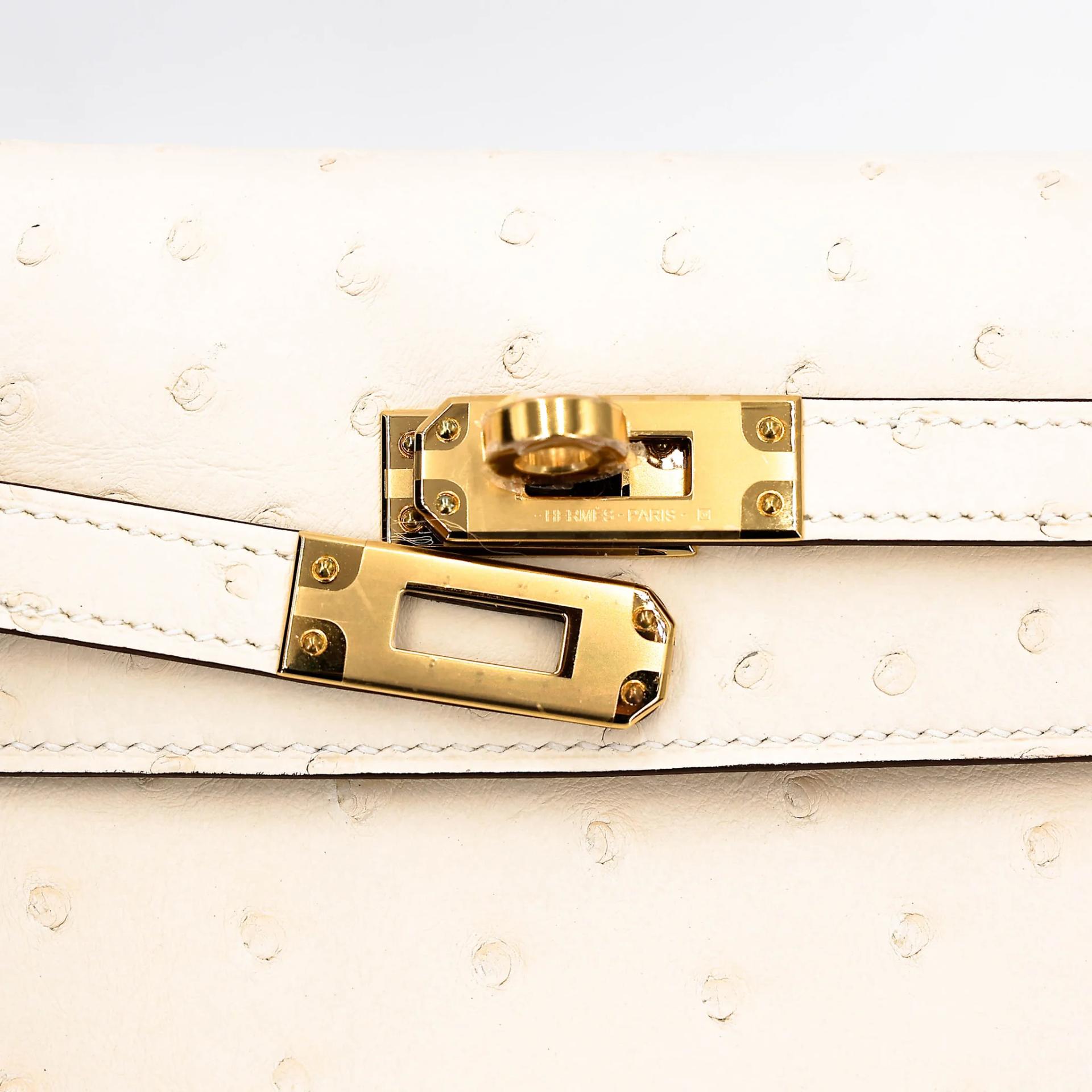 Unused ( Rank NS ) HERMÈS Kelly Danse Nata (I2) Ostrich Gold hardware W (2024) - 7
