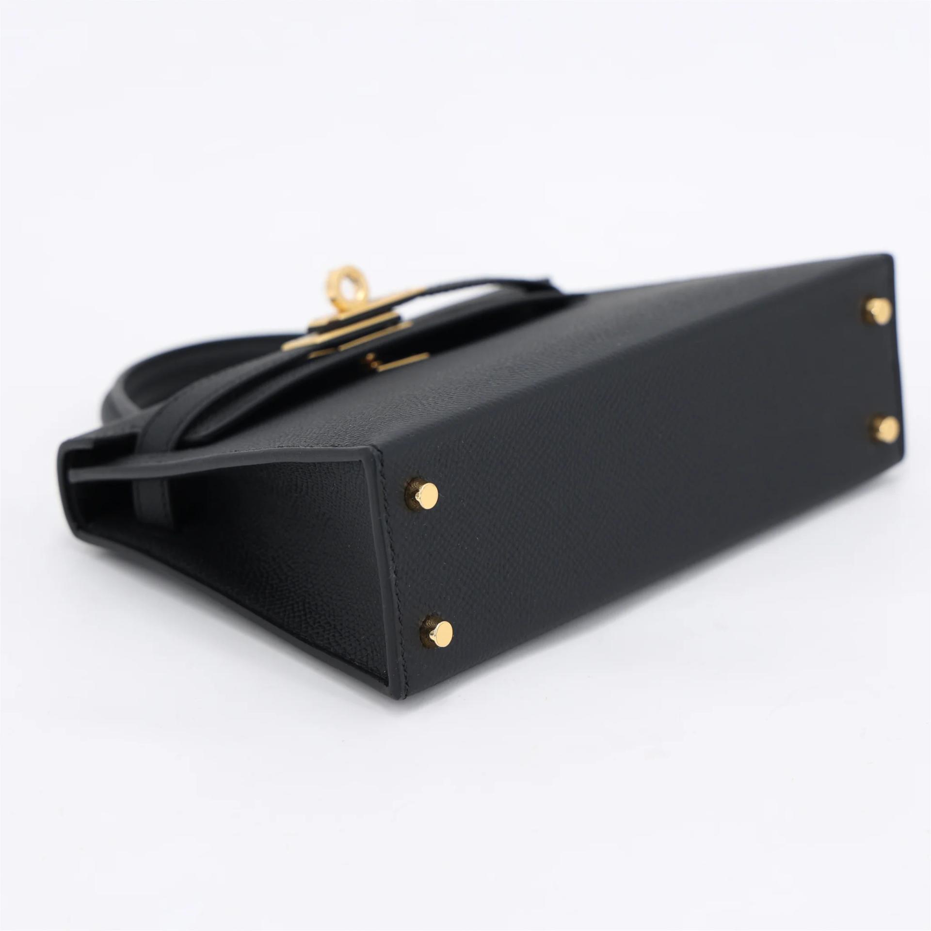 全新 HERMÈS 爱马仕 Mini Kelly 二代 89 黑色 Noir (Black) Epsom牛皮 金扣 G刻 2026年 - 4