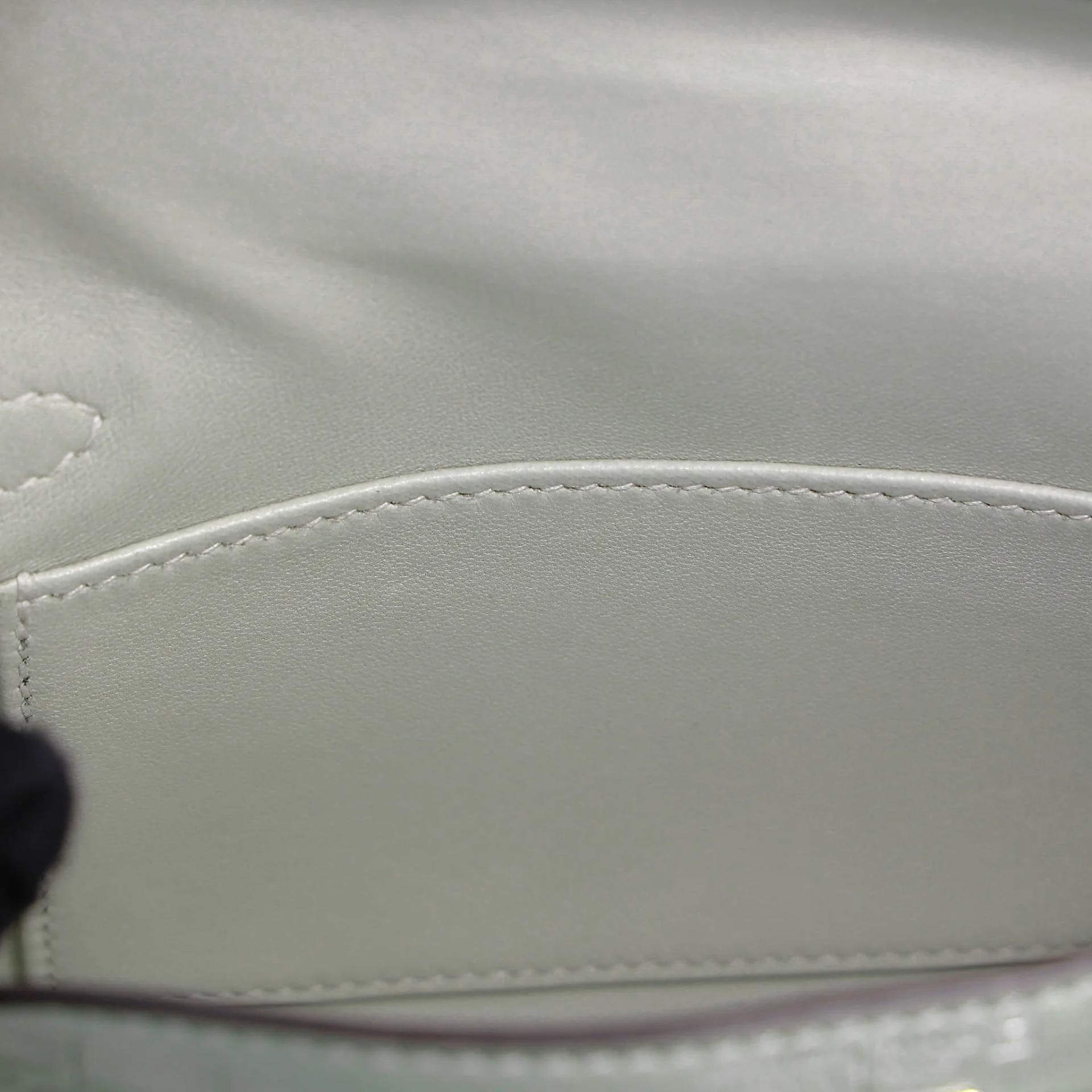 Unused ( Rank NS ) HERMÈS Mini Kelly II Gris Neve (0W) Matte Alligator Palladium hardware B (2023) - 15