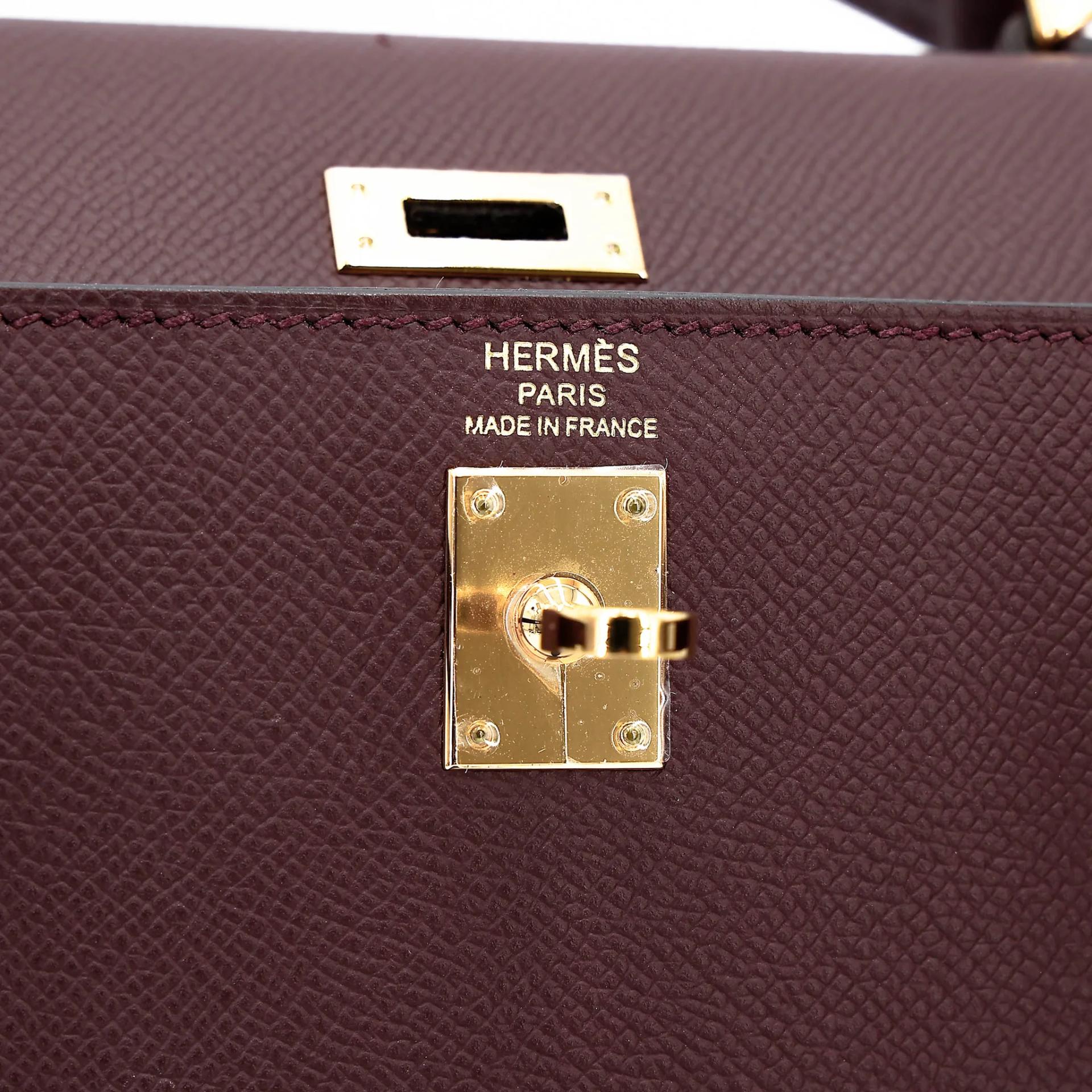 Excellent ( Rank SA ) HERMÈS Kelly 25 Sellier Rouge H (55) Epsom Gold hardware A (2017) - 22
