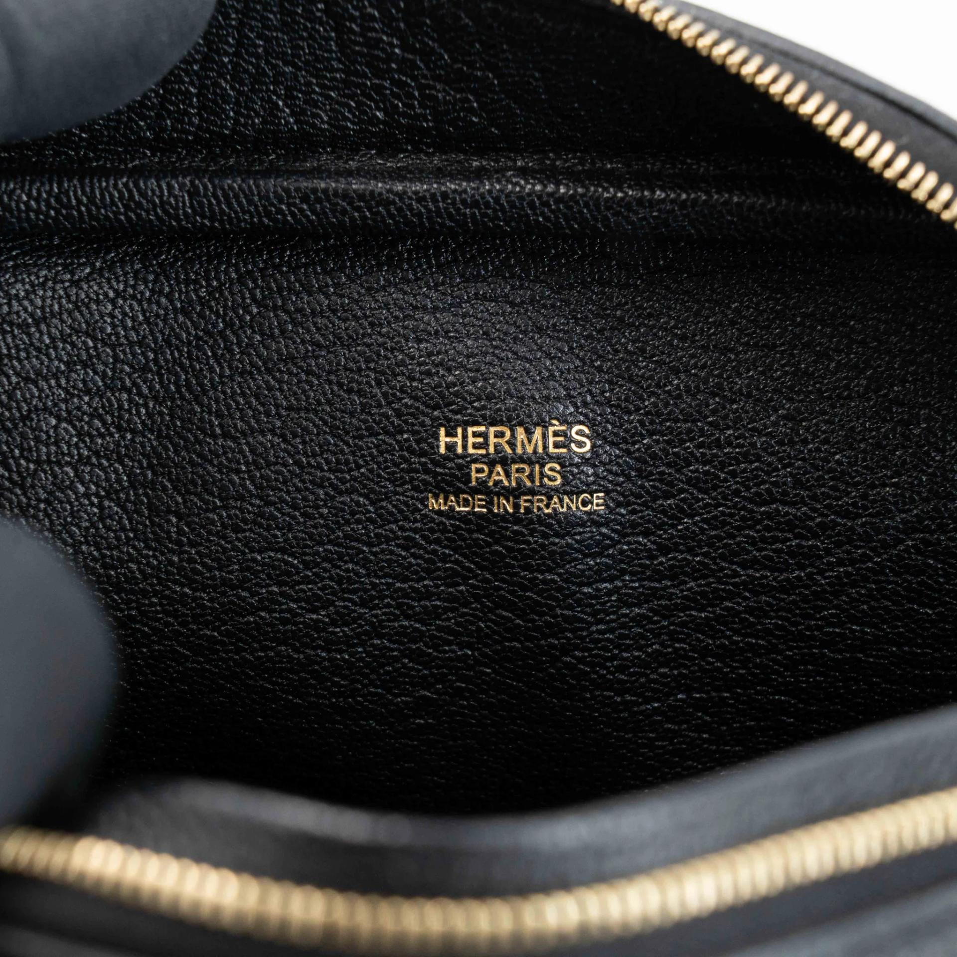 ランク SA HERMÈS エルメス プリュムミニ ブラック (89) シェーブル ゴールド金具 K刻印 (2025) - 14