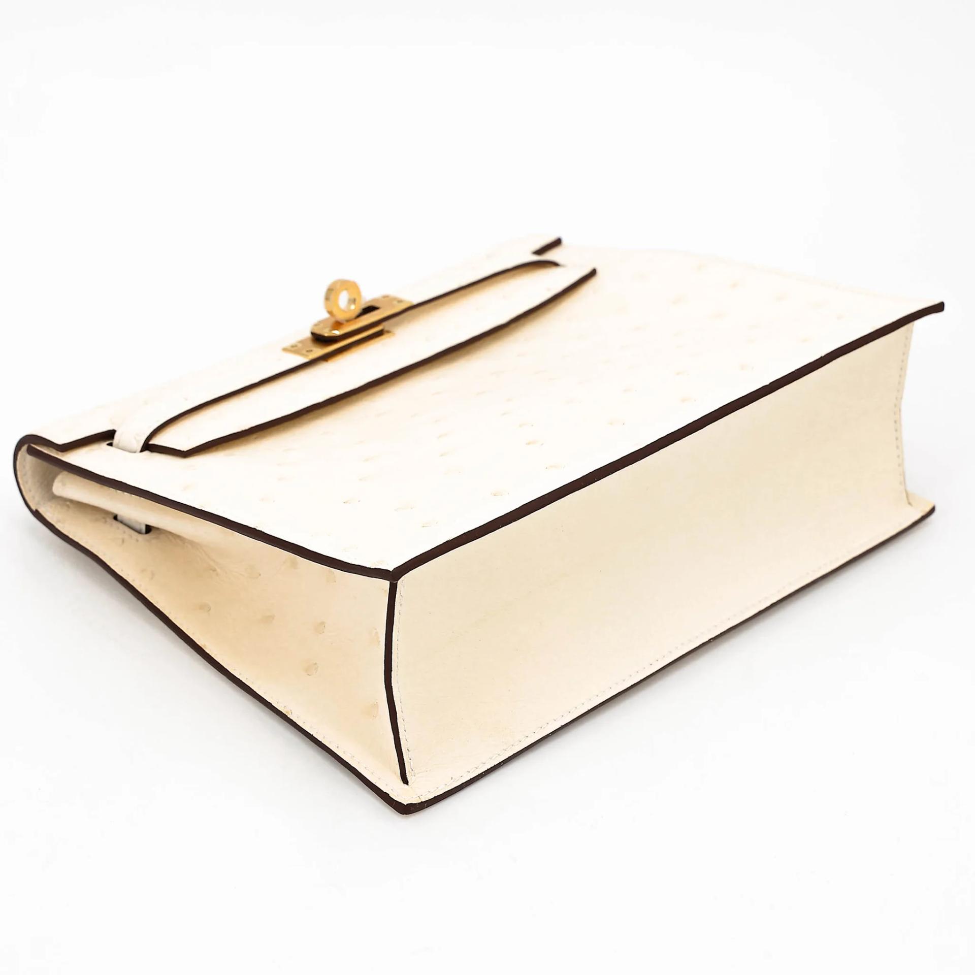 Unused ( Rank NS ) HERMÈS Kelly Danse Nata (I2) Ostrich Gold hardware W (2024) - 4