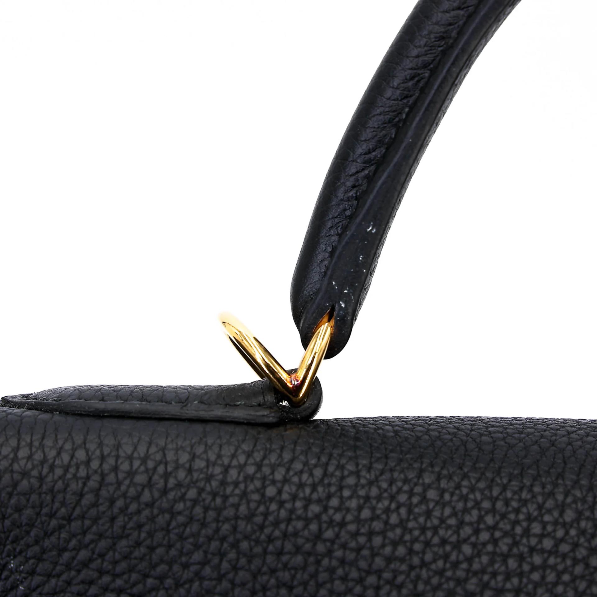 Unused ( Rank NS ) HERMÈS Kelly 32 Noir (89) Togo Gold hardware A (2017) - 5