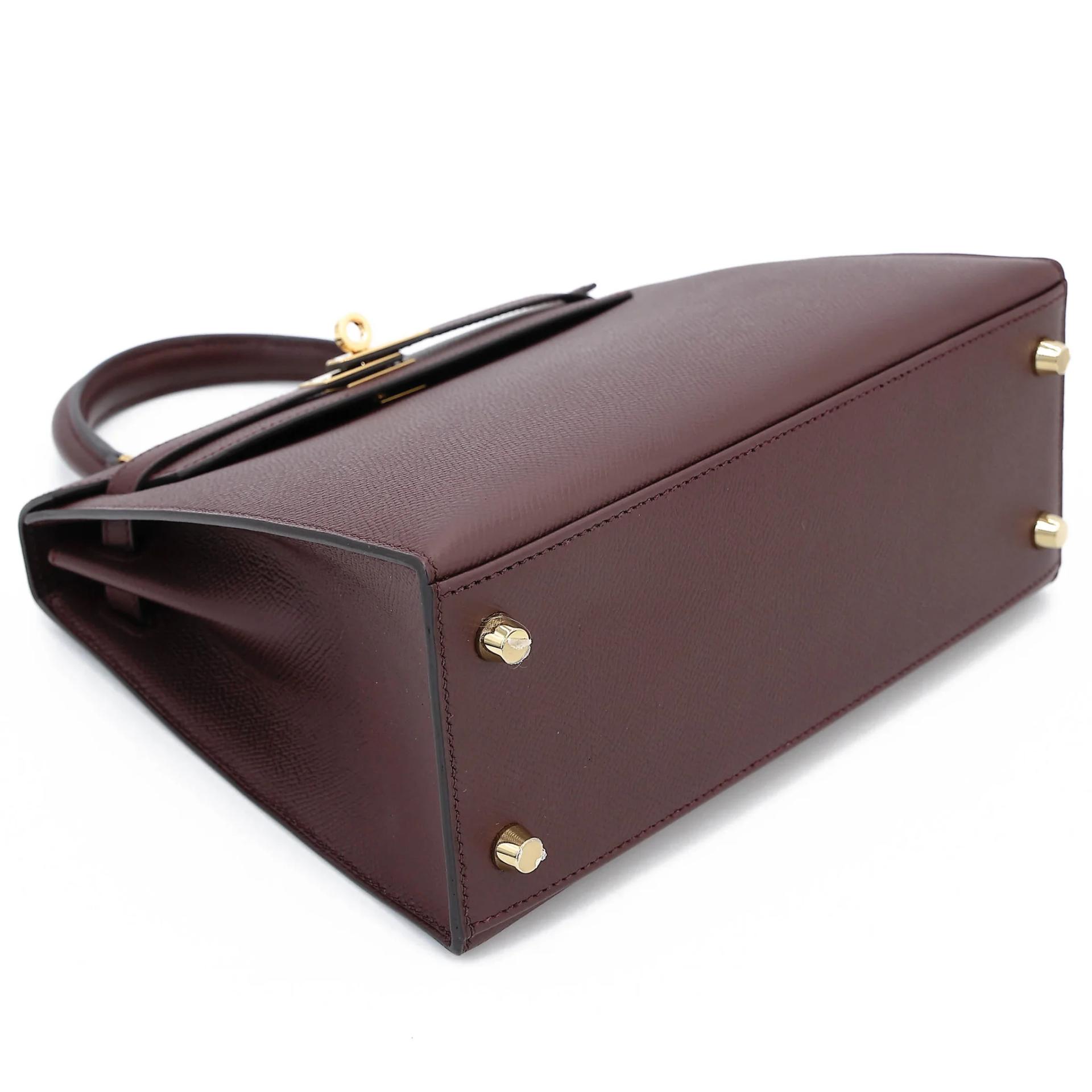 Excellent ( Rank SA ) HERMÈS Kelly 25 Sellier Rouge H (55) Epsom Gold hardware A (2017) - 5