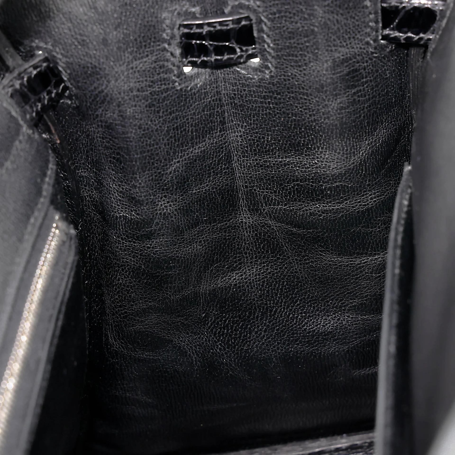 Excellent ( Rank SA ) HERMÈS Birkin 25 Noir (89) Shiny Niloticus Crocodile Palladium hardware A (2017) - 25