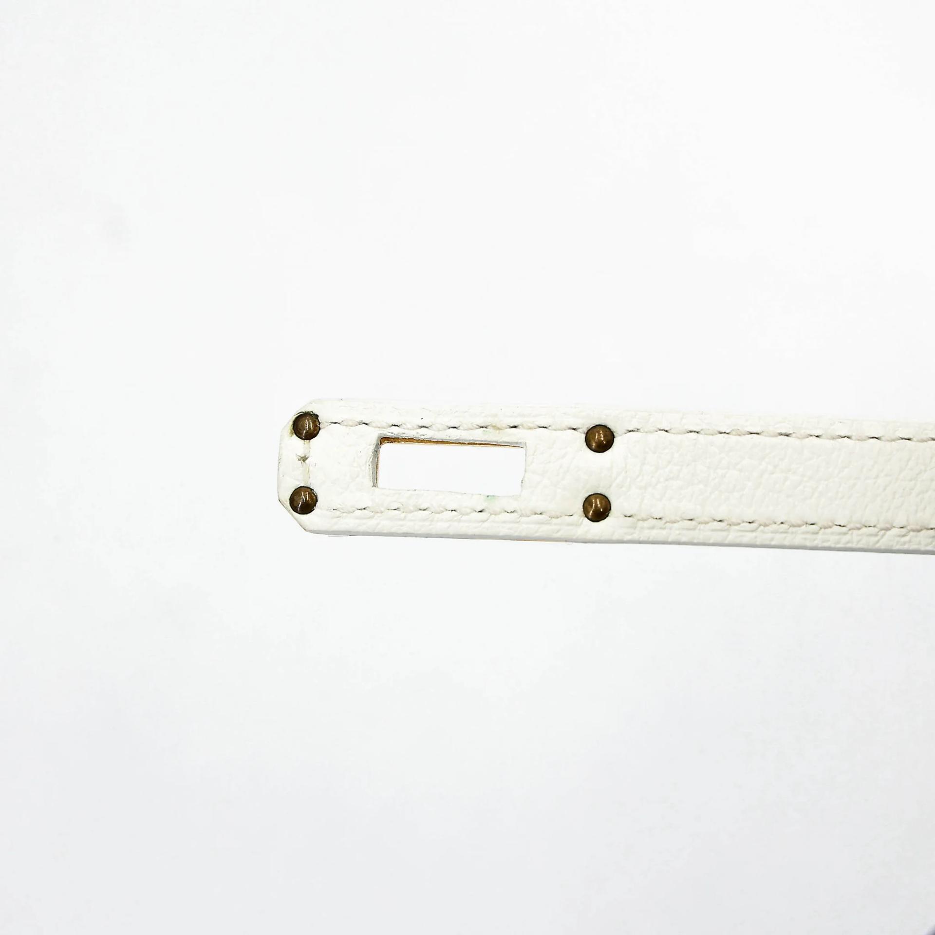 Excellent ( Rank SA ) HERMÈS Kelly Danse New White (0U) Evercolor Gold hardware B (2023) - 22