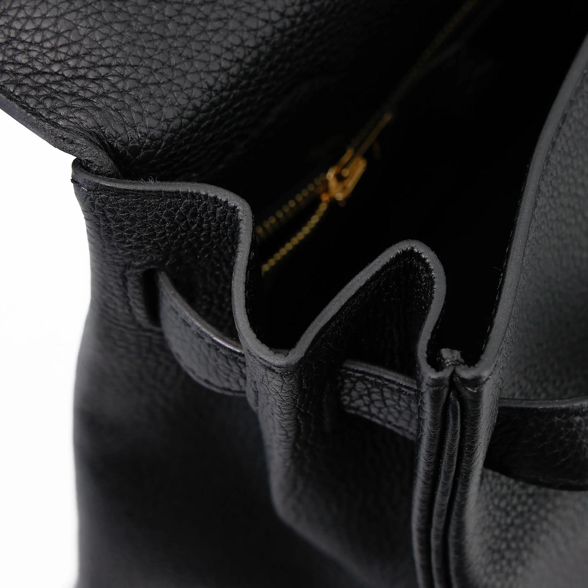 Unused ( Rank NS ) HERMÈS Kelly 32 Noir (89) Togo Gold hardware A (2017) - 23