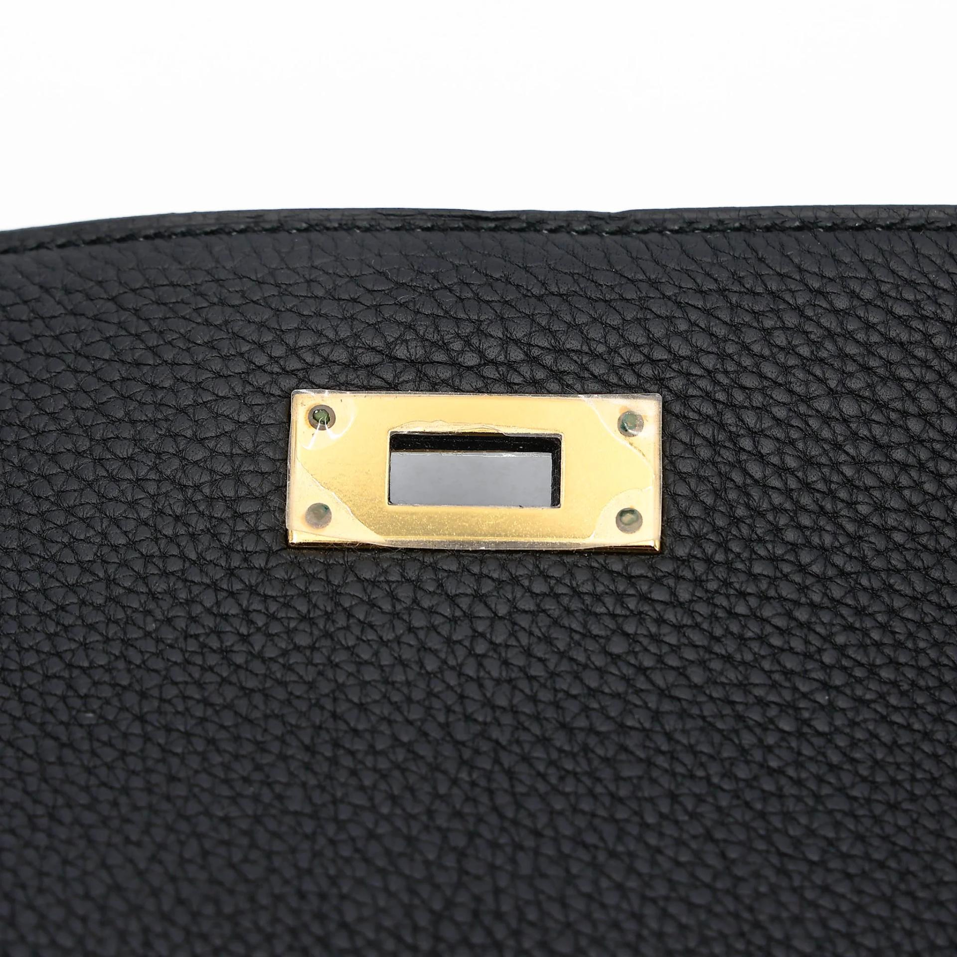 Unused ( Rank NS ) HERMÈS Kelly 32 Noir (89) Togo Gold hardware A (2017) - 17