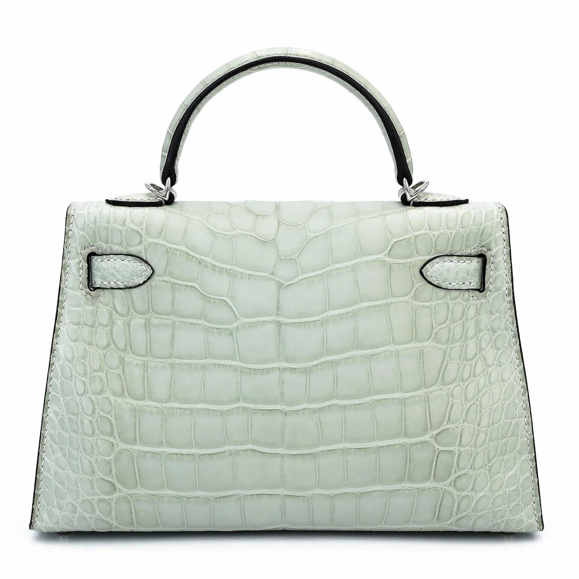 Unused ( Rank NS ) HERMÈS Mini Kelly II Gris Neve (0W) Matte Alligator Palladium hardware B (2023) - 2