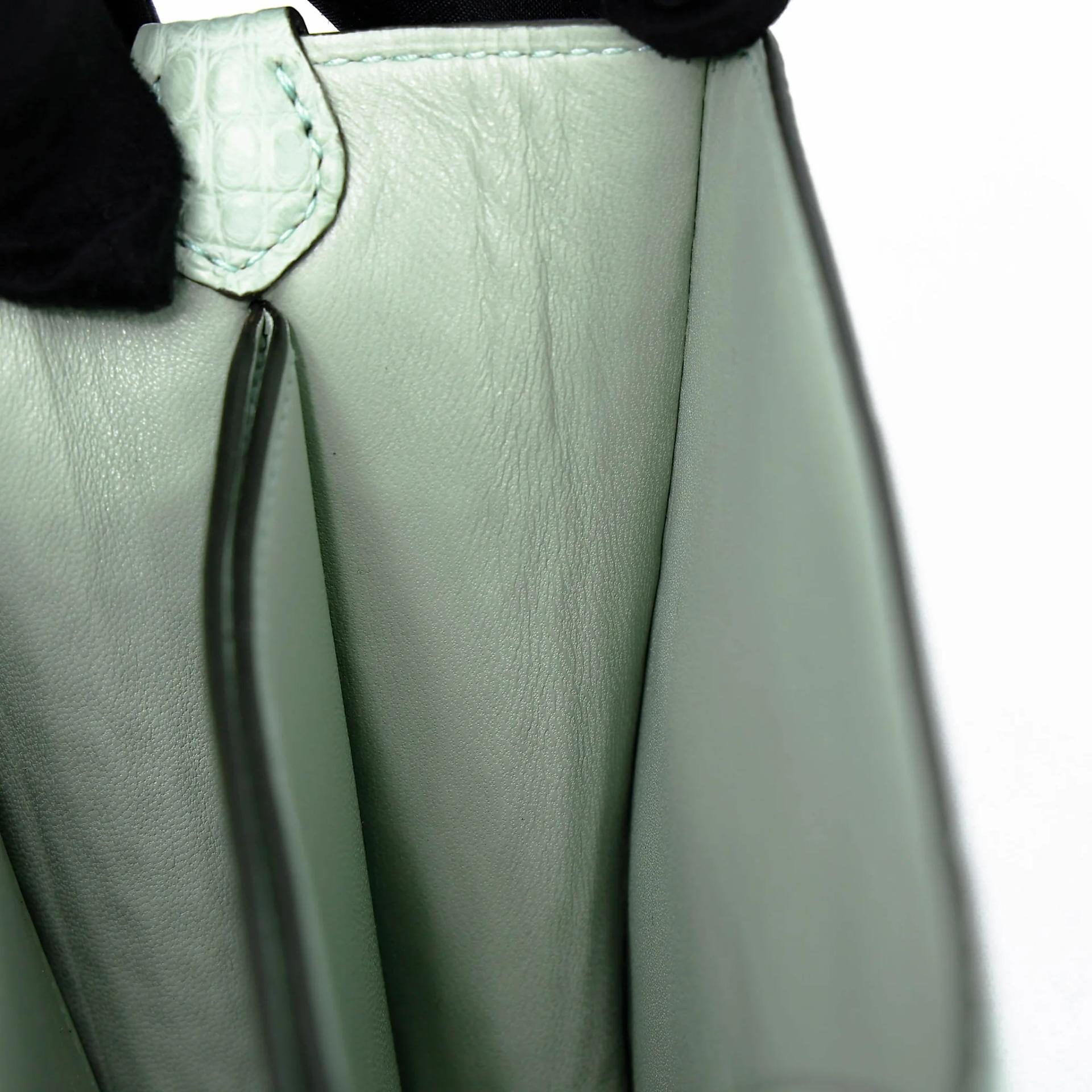 Unused ( Rank NS ) HERMÈS Roulis Mini Vert d’Eau (6U) Matte Alligator Palladium hardware U (2022) - 22