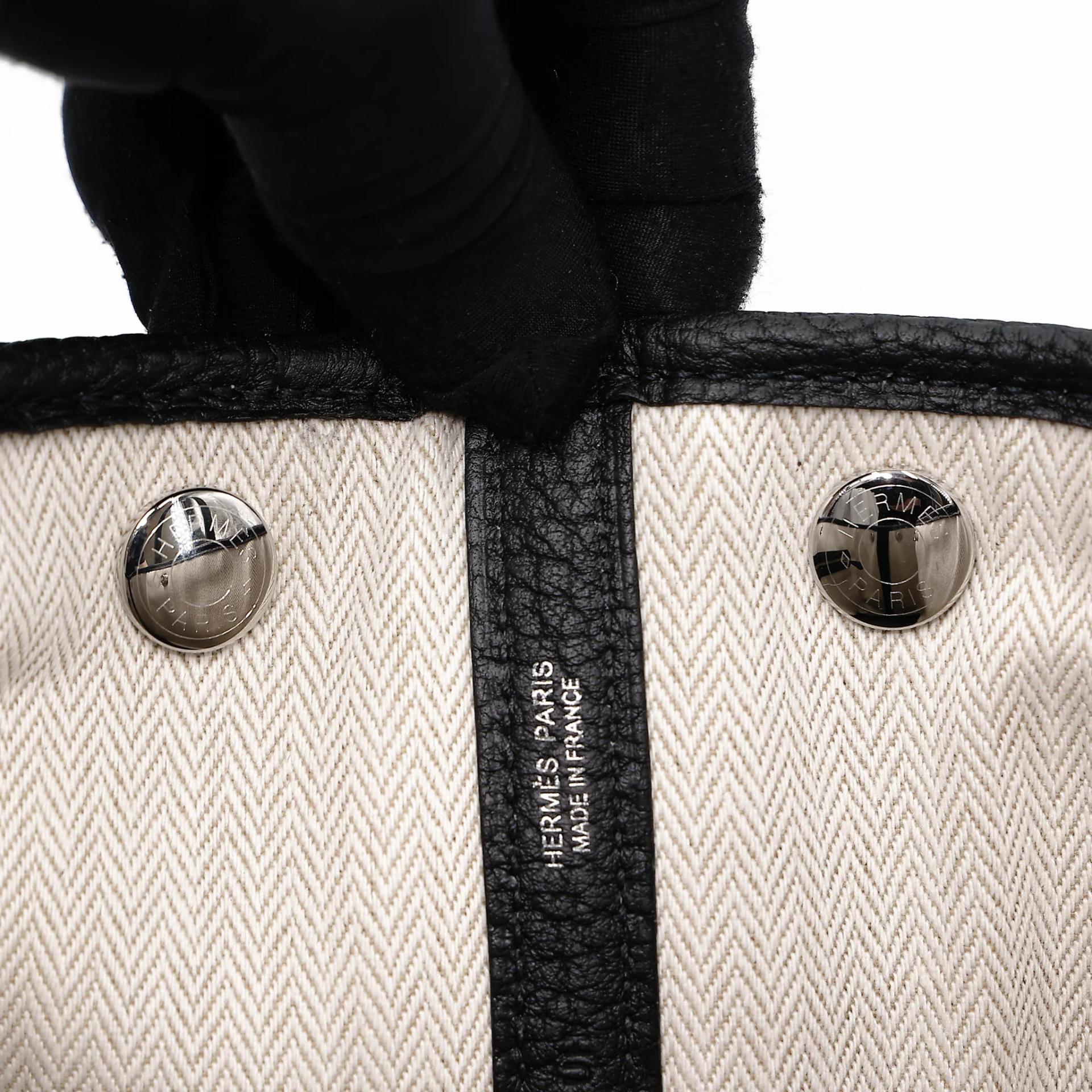 Brand New ( Rank N ) HERMÈS Garden Party TPM Noir (89) Negonda Palladium hardware G (2026) - 13