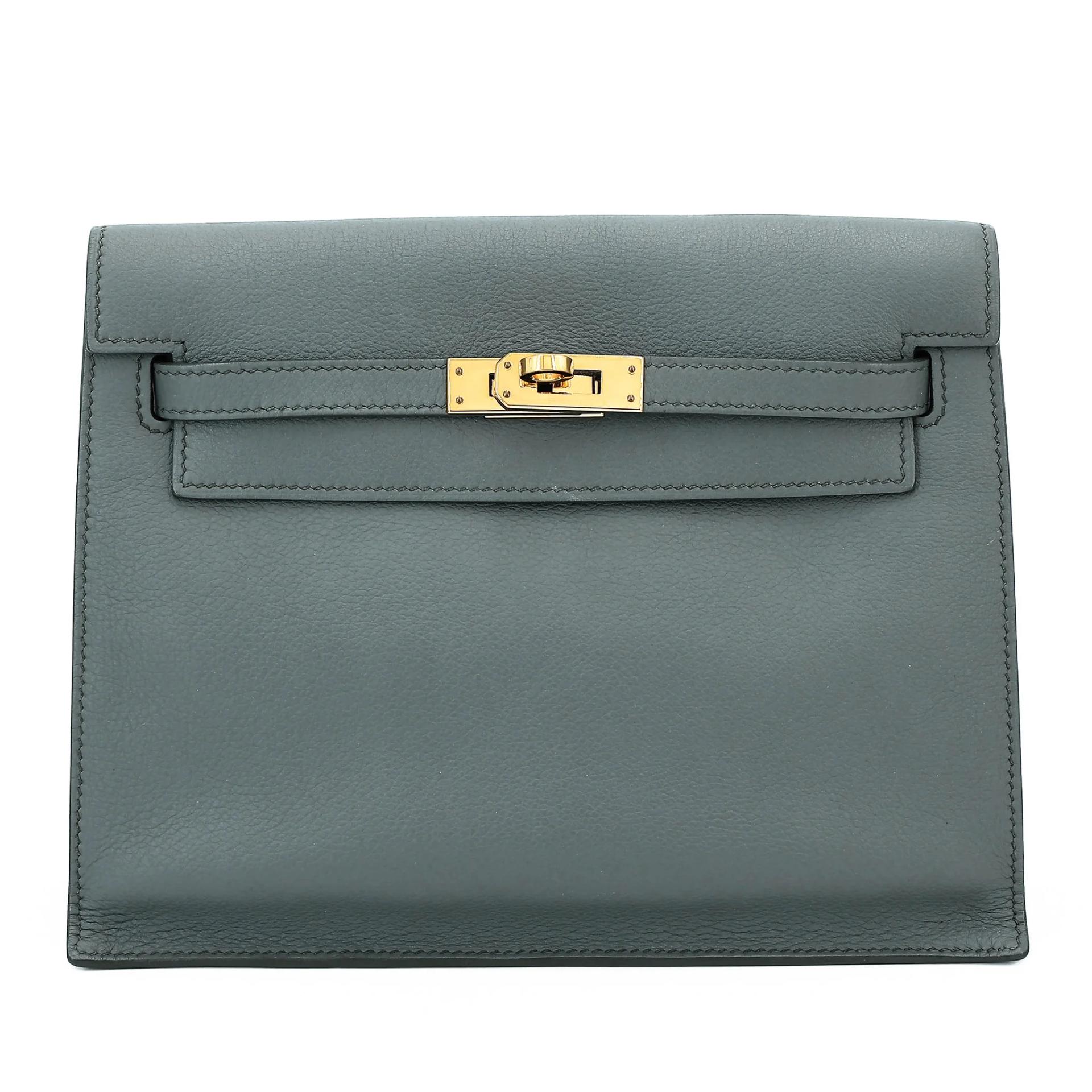 Very Good ( Rank A) HERMÈS Kelly Danse Vert Amande (63) Evercolor Gold hardware D (2019) - 1
