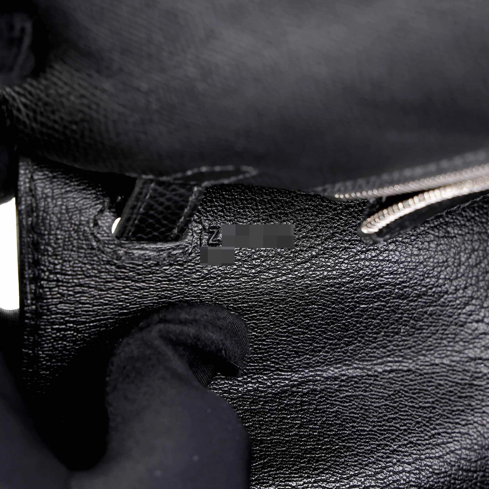 Good ( Rank AB) HERMÈS Kelly 25 Sellier Noir (89) Epsom Palladium hardware Z (2021) - 28