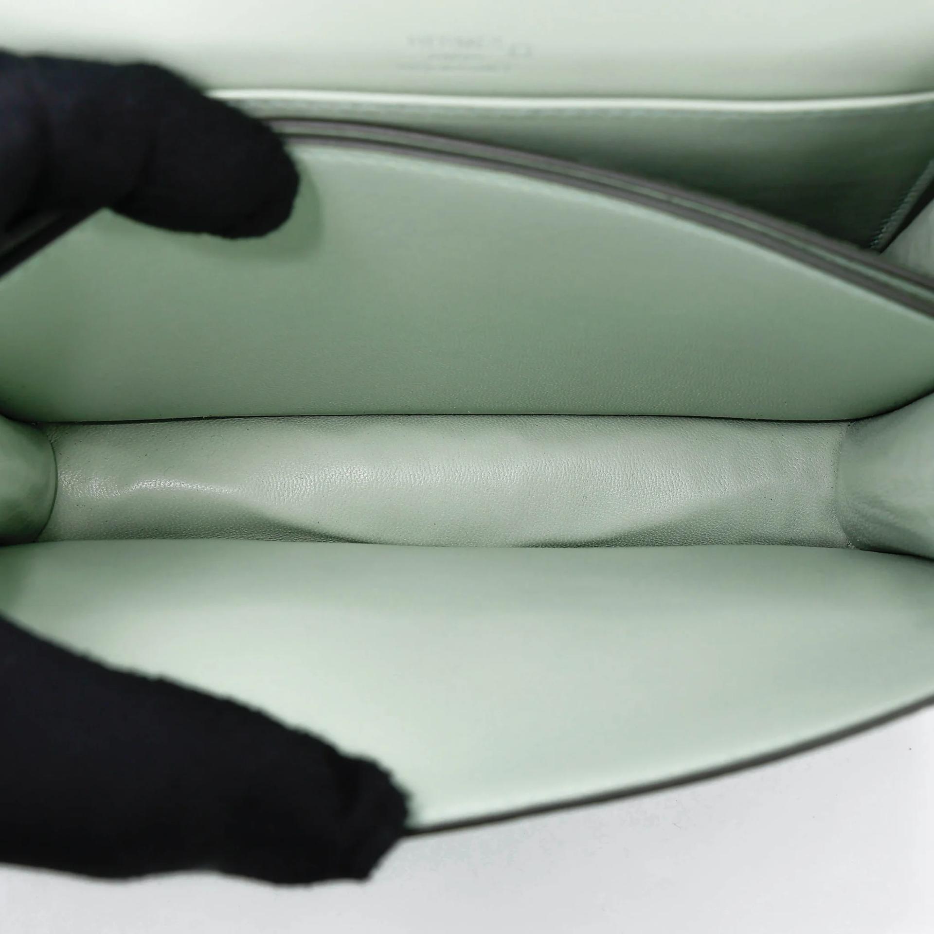 Unused ( Rank NS ) HERMÈS Roulis Mini Vert d’Eau (6U) Matte Alligator Palladium hardware U (2022) - 28