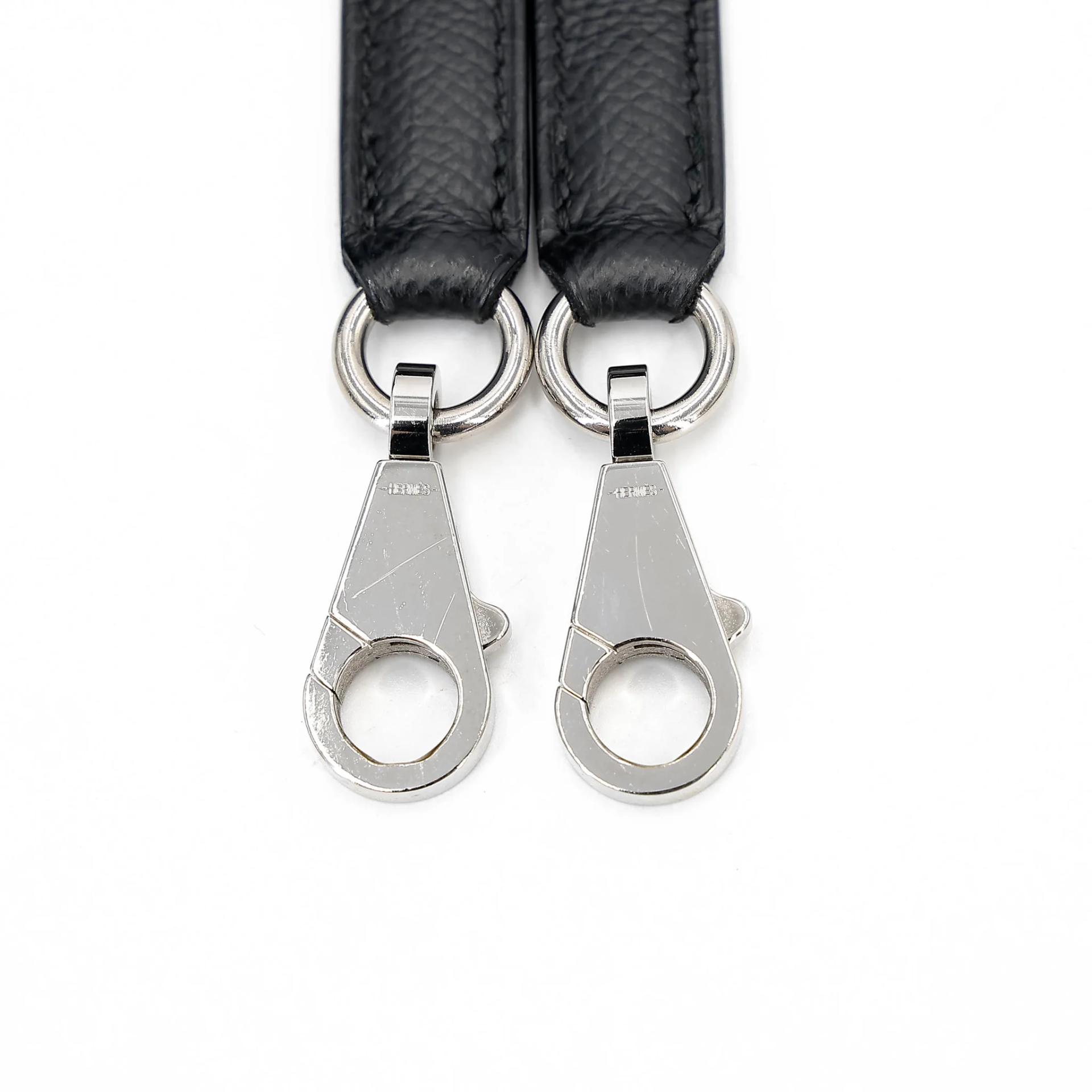 Good ( Rank AB) HERMÈS Kelly 25 Sellier Noir (89) Epsom Palladium hardware Z (2021) - 37