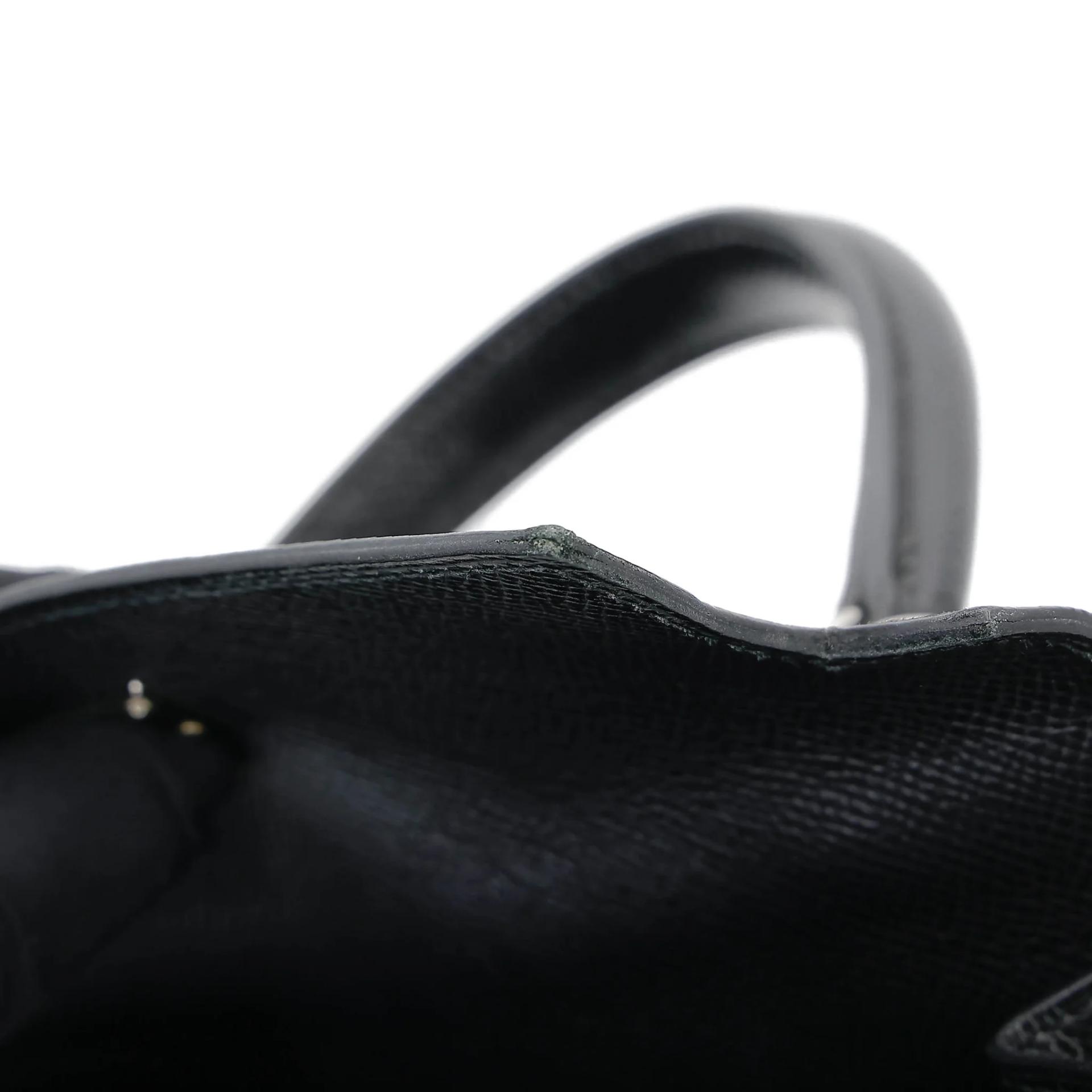 Good ( Rank AB) HERMÈS Kelly 25 Sellier Noir (89) Epsom Palladium hardware Z (2021) - 20