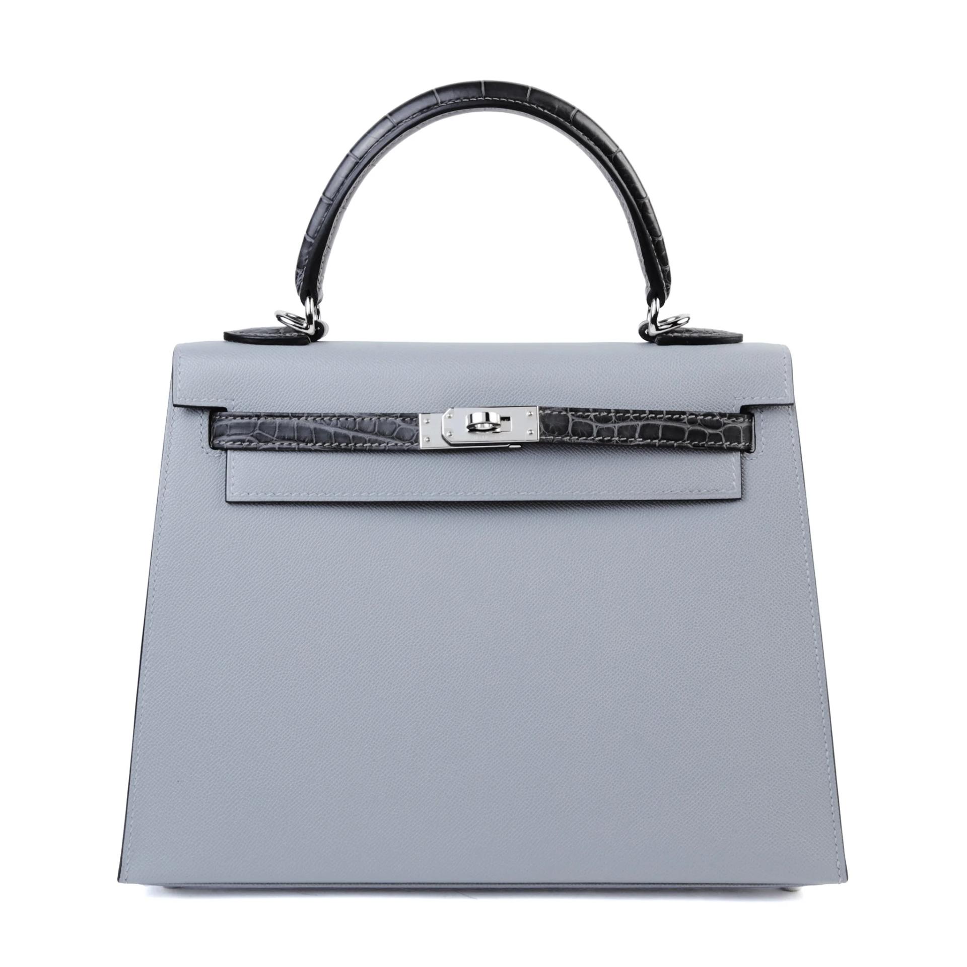 ランク NS 未使用品 HERMÈS エルメス ケリー25 セリエ タッチ グリパンタン (P0) グラファイト (88) マダム クロコダイル アリゲーター シルバー金具 K刻印 (2025) - 1