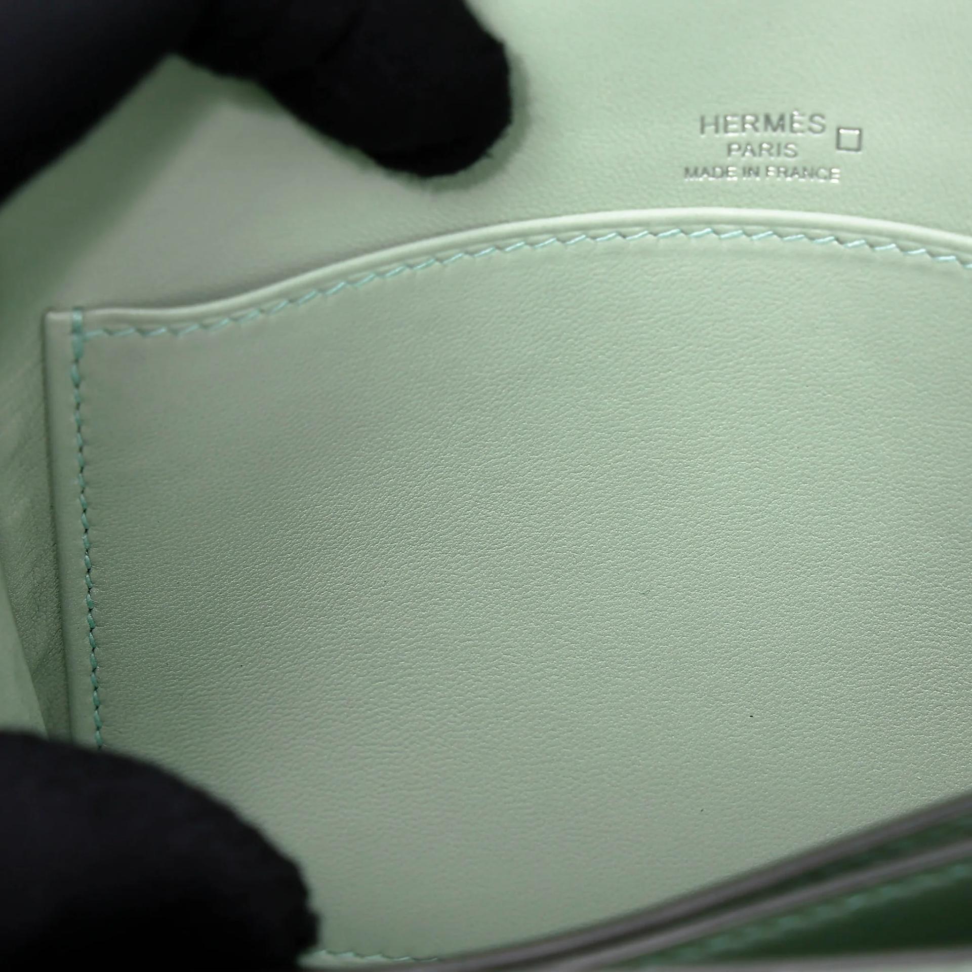 Unused ( Rank NS ) HERMÈS Roulis Mini Vert d’Eau (6U) Matte Alligator Palladium hardware U (2022) - 18