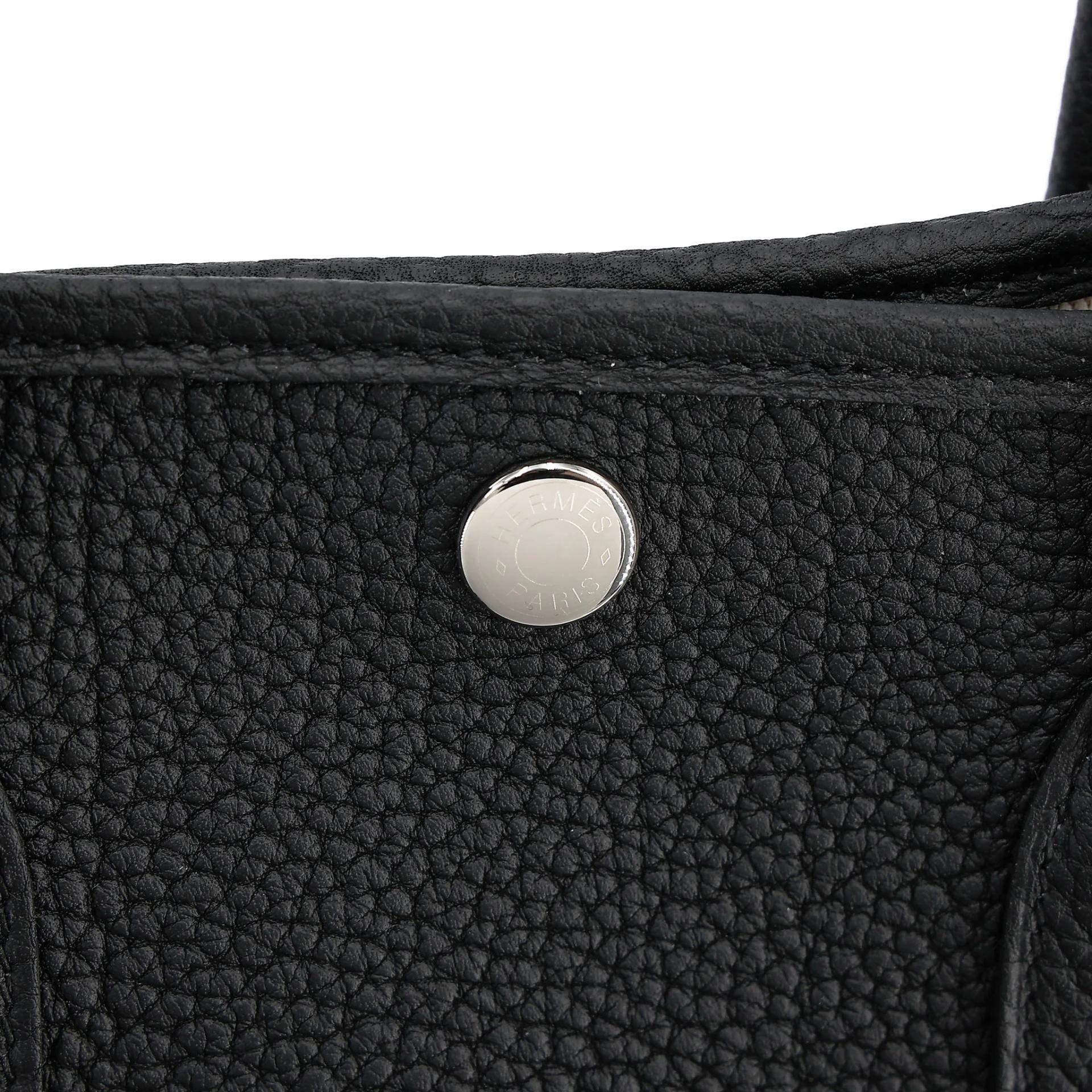 Brand New ( Rank N ) HERMÈS Garden Party TPM Noir (89) Negonda Palladium hardware G (2026) - 8
