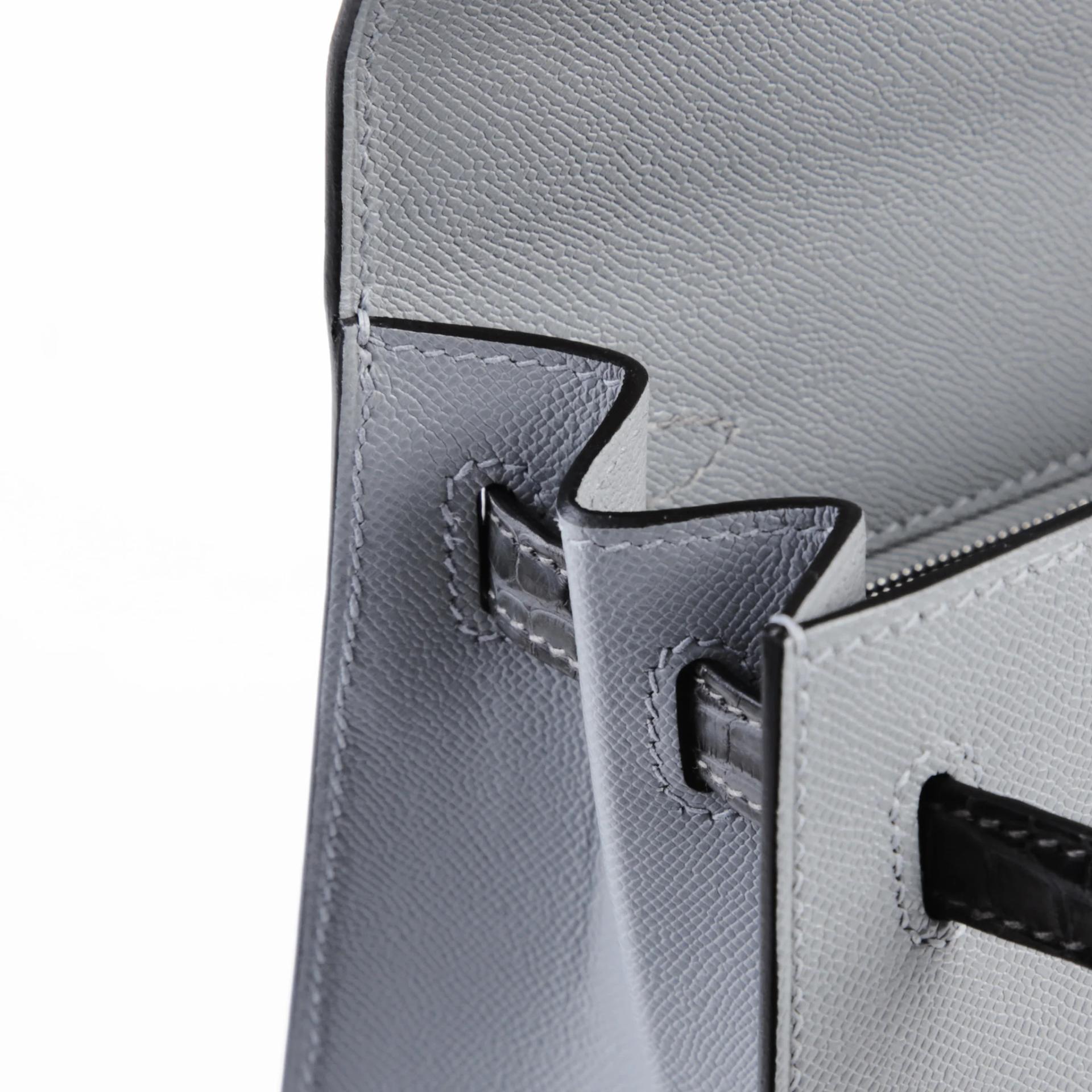 ランク NS 未使用品 HERMÈS エルメス ケリー25 セリエ タッチ グリパンタン (P0) グラファイト (88) マダム クロコダイル アリゲーター シルバー金具 K刻印 (2025) - 12