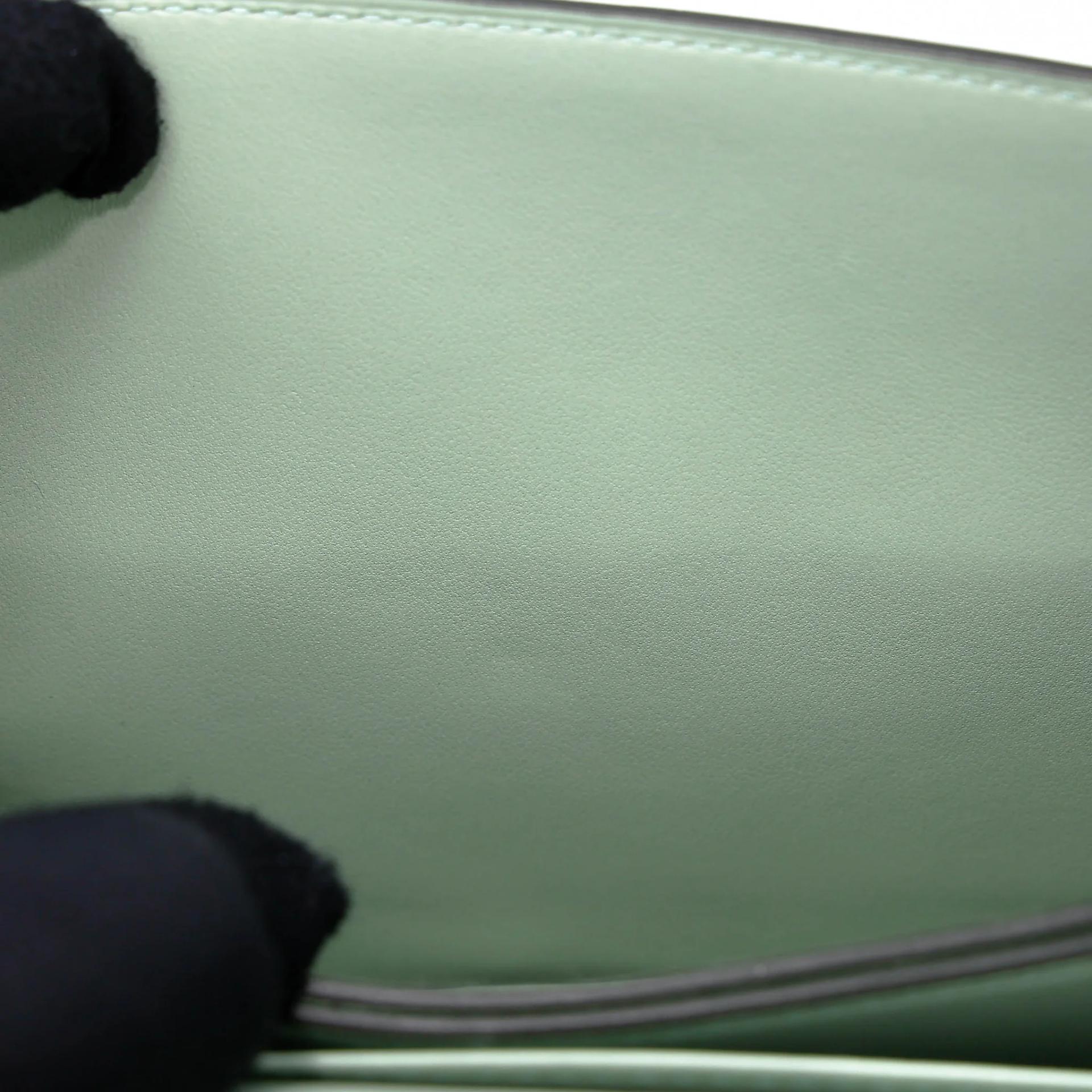 Unused ( Rank NS ) HERMÈS Roulis Mini Vert d’Eau (6U) Matte Alligator Palladium hardware U (2022) - 17