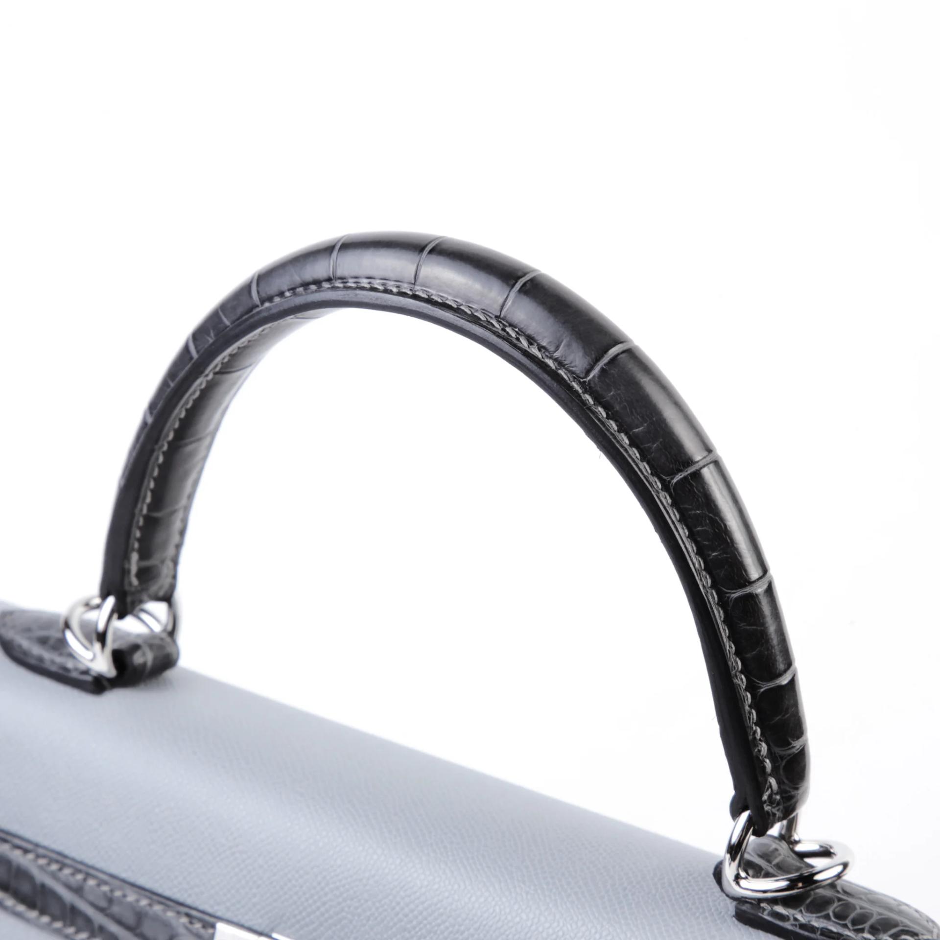 ランク NS 未使用品 HERMÈS エルメス ケリー25 セリエ タッチ グリパンタン (P0) グラファイト (88) マダム クロコダイル アリゲーター シルバー金具 K刻印 (2025) - 3