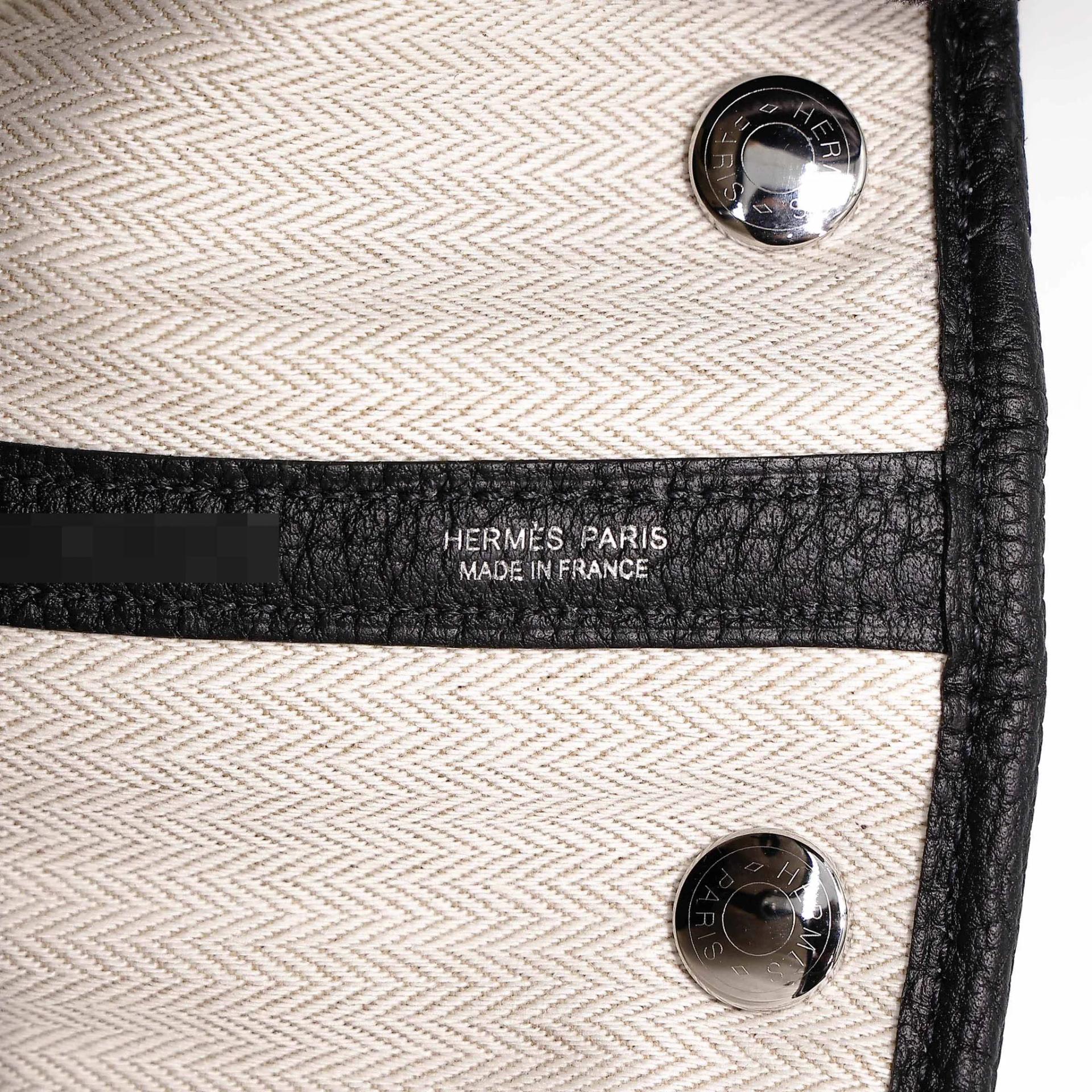 Brand New ( Rank N ) HERMÈS Garden Party TPM Noir (89) Negonda Palladium hardware G (2026) - 15