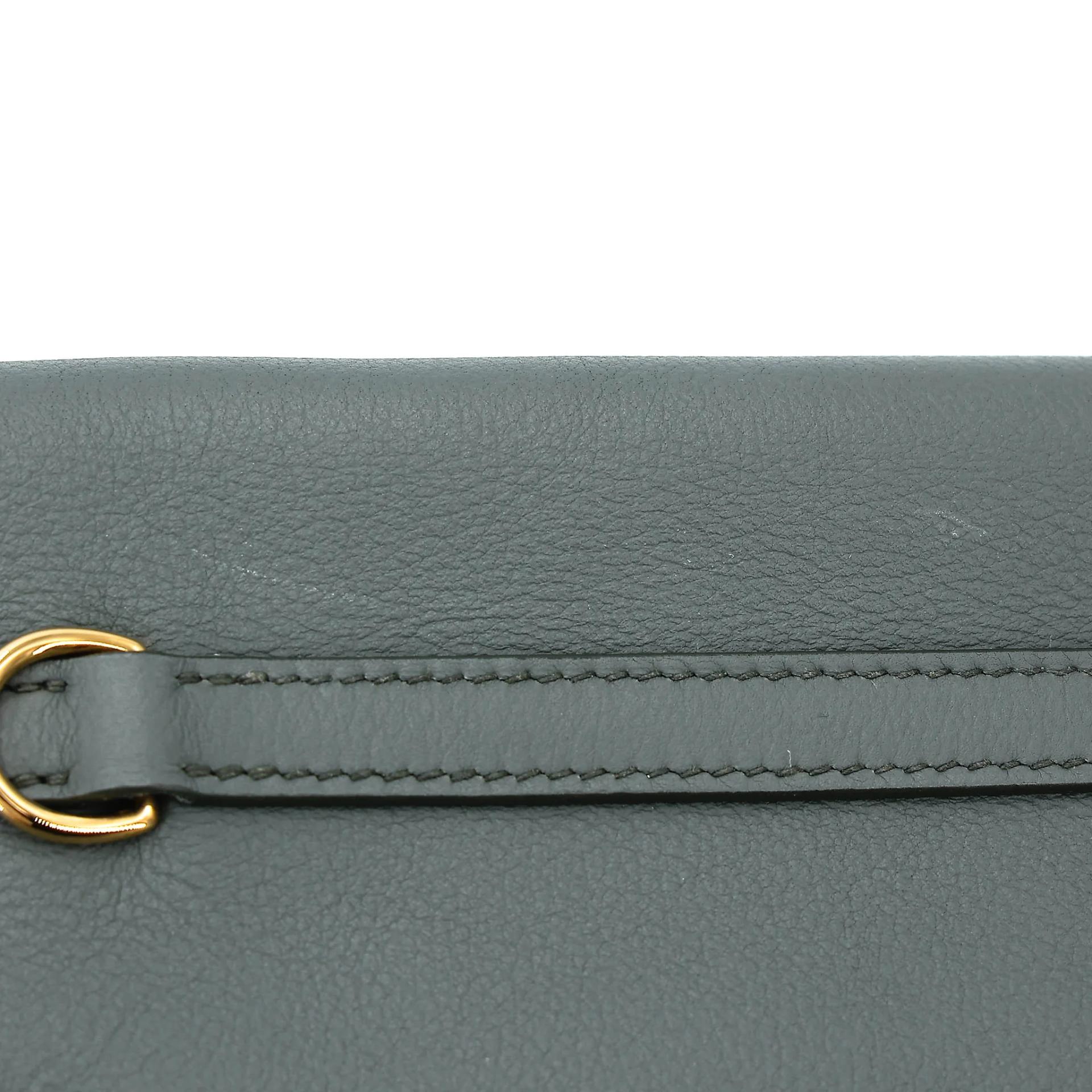 Very Good ( Rank A) HERMÈS Kelly Danse Vert Amande (63) Evercolor Gold hardware D (2019) - 11