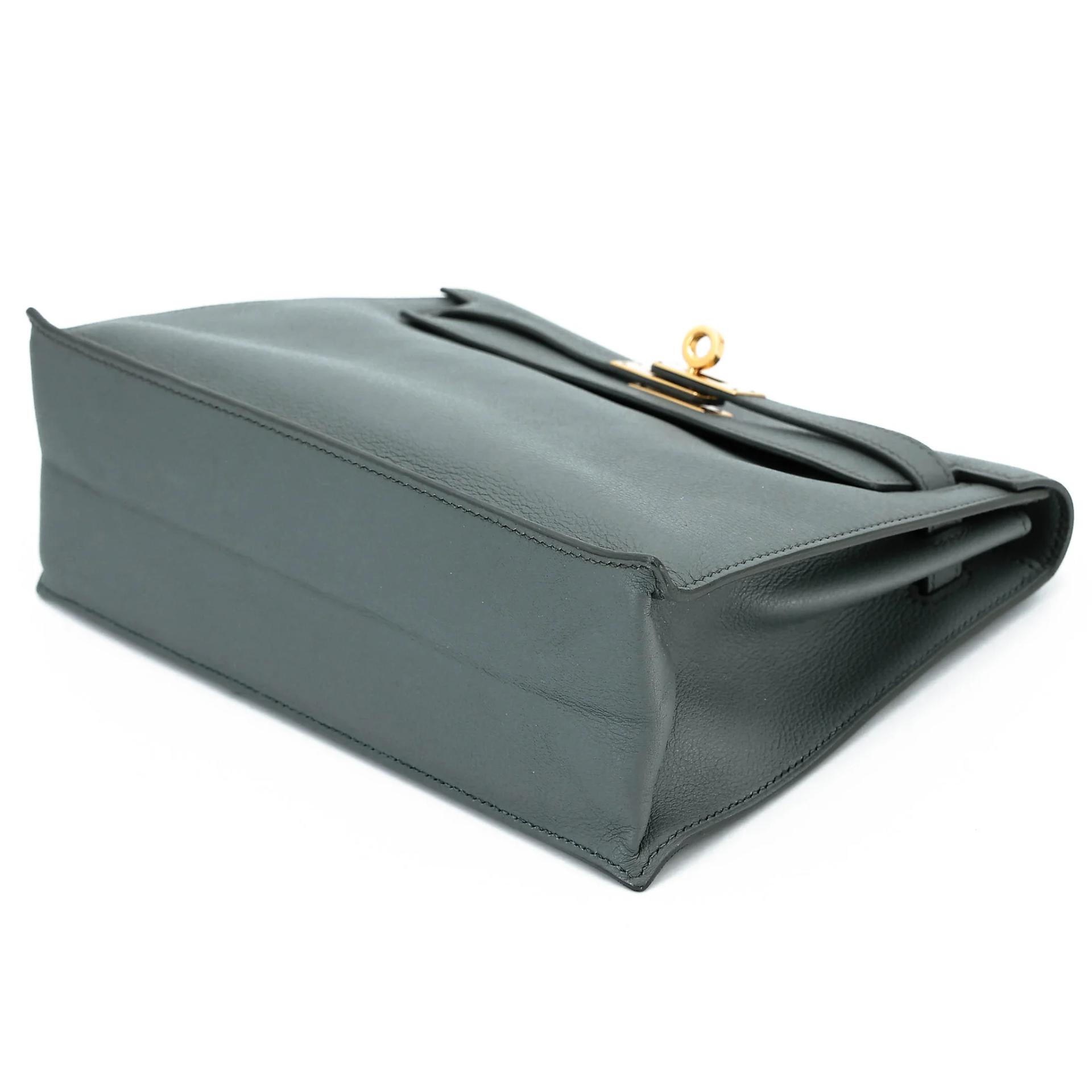 Very Good ( Rank A) HERMÈS Kelly Danse Vert Amande (63) Evercolor Gold hardware D (2019) - 3