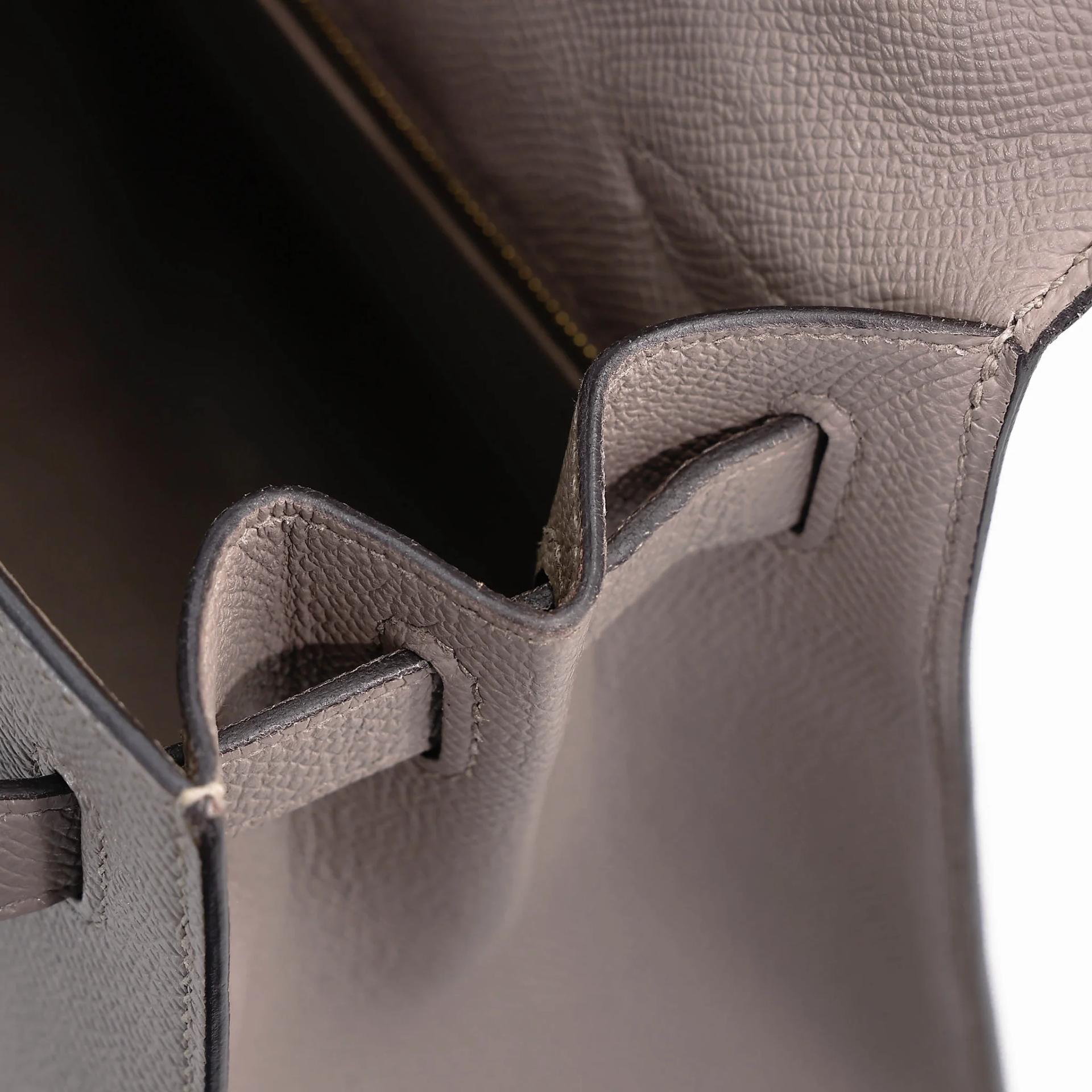 Very Good ( Rank A) HERMÈS Kelly 28 Seliier Gris Asphalte (M8) Epsom Gold hardware C (2018) - 42
