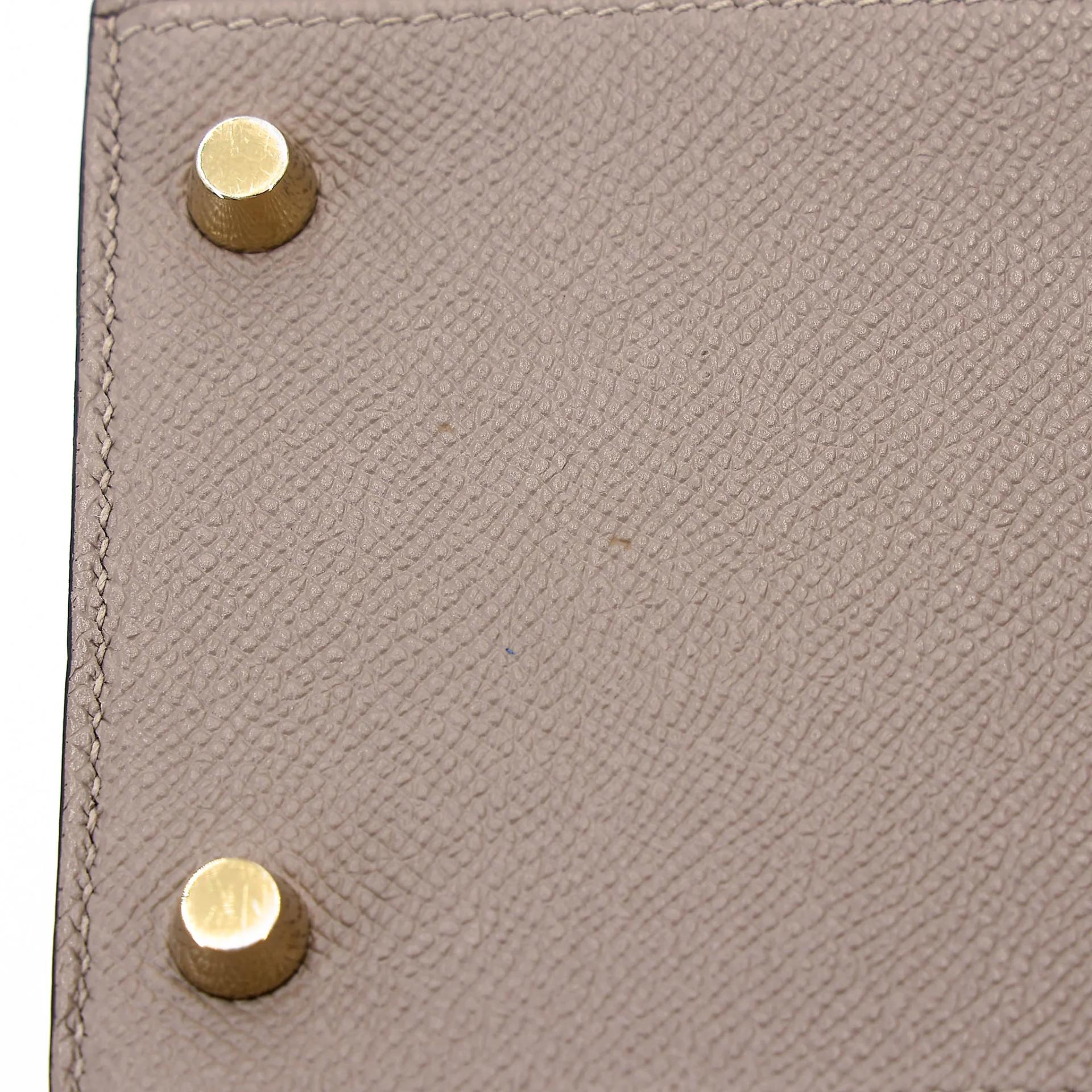 Very Good ( Rank A) HERMÈS Kelly 28 Seliier Gris Asphalte (M8) Epsom Gold hardware C (2018) - 21