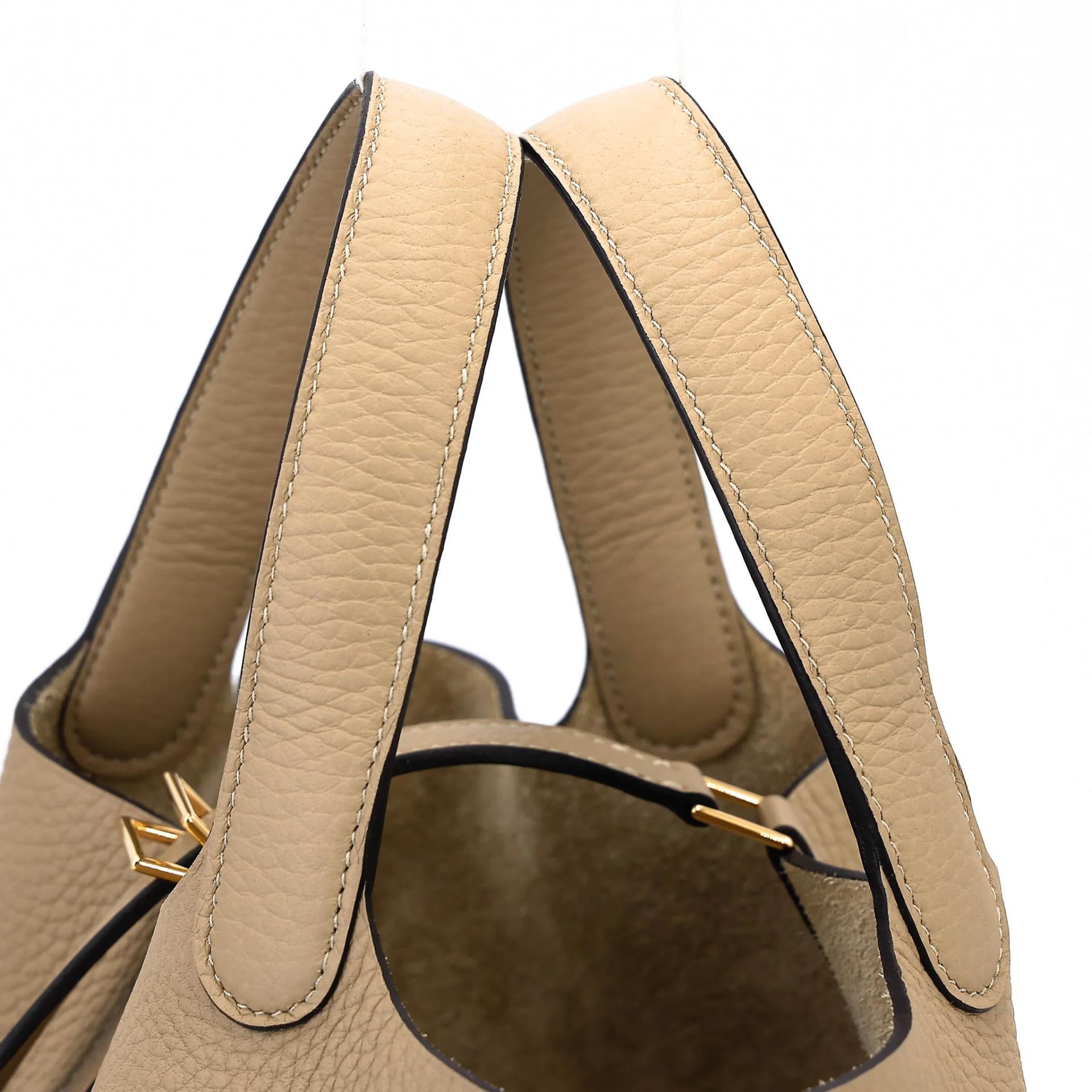 Excellent ( Rank SA ) HERMÈS Picotin Lock PM Trench (S2) Clemence Gold hardware K (2025) - 3
