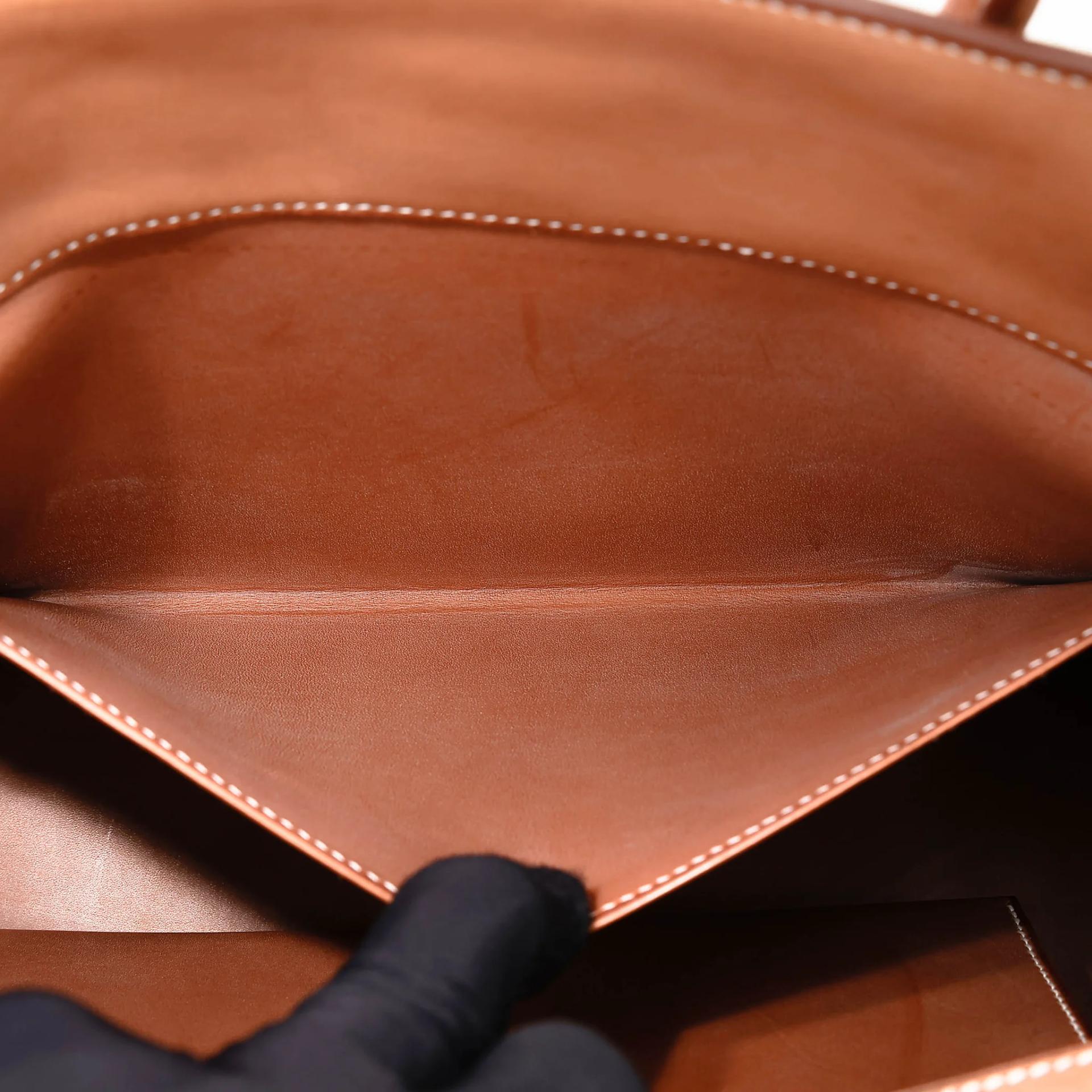 Excellent ( Rank SA ) HERMÈS Limited Edition Birkin 35 Flag Fauve (34) Barenia Toile H canvas Permabrass hardware Square R (2014) - 38