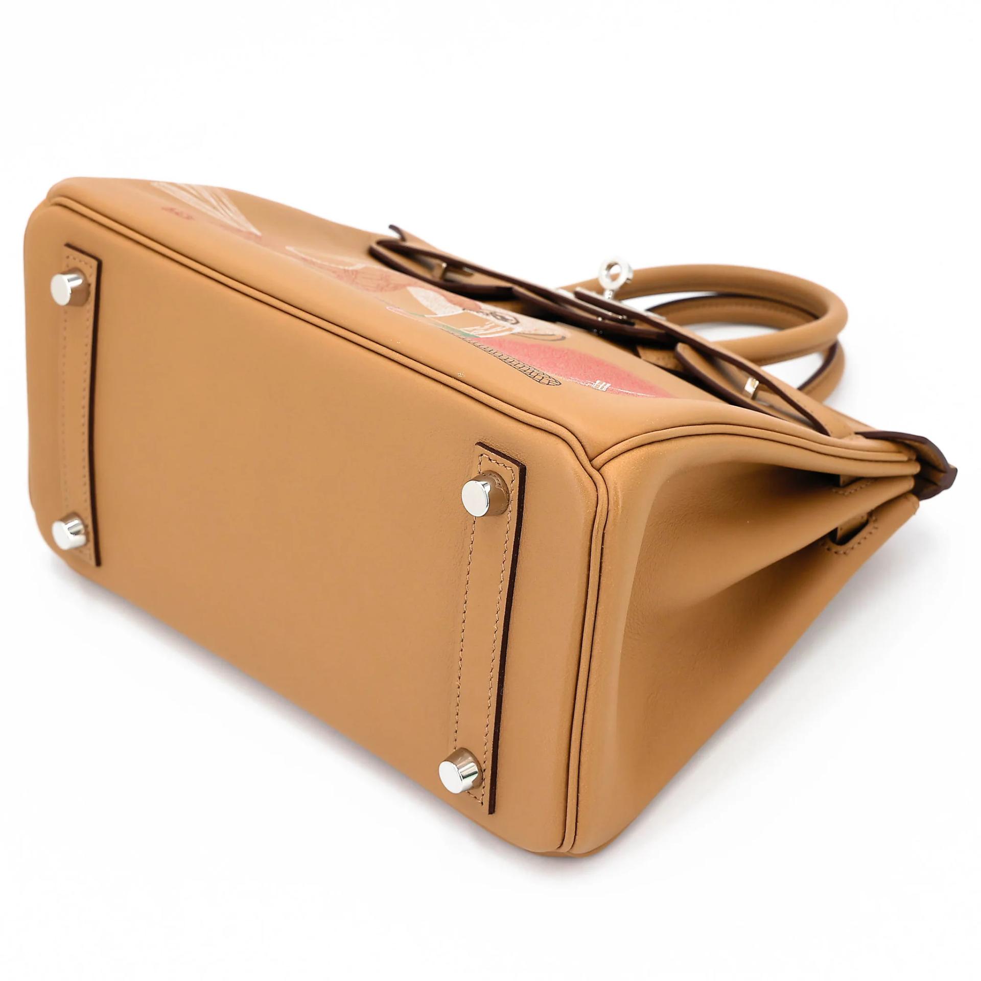 Excellent ( Rank SA ) HERMÈS Limited Edition Birkin 25 In & Out Biscuit (4B) Swift Palladium hardware Z (2021) - 4