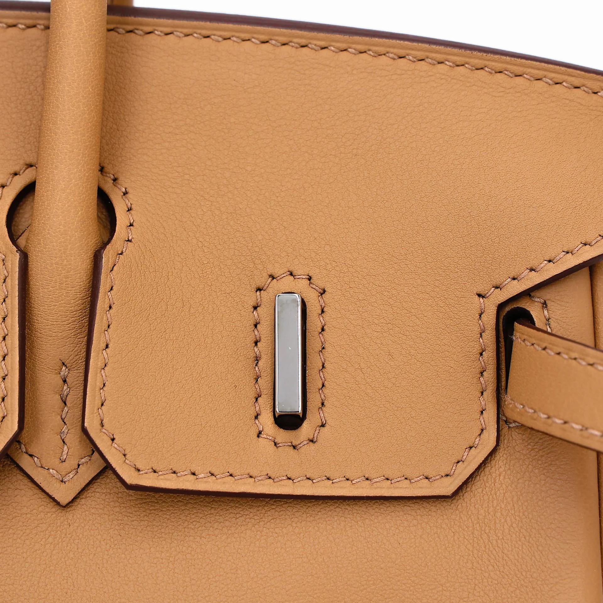 Excellent ( Rank SA ) HERMÈS Limited Edition Birkin 25 In & Out Biscuit (4B) Swift Palladium hardware Z (2021) - 10