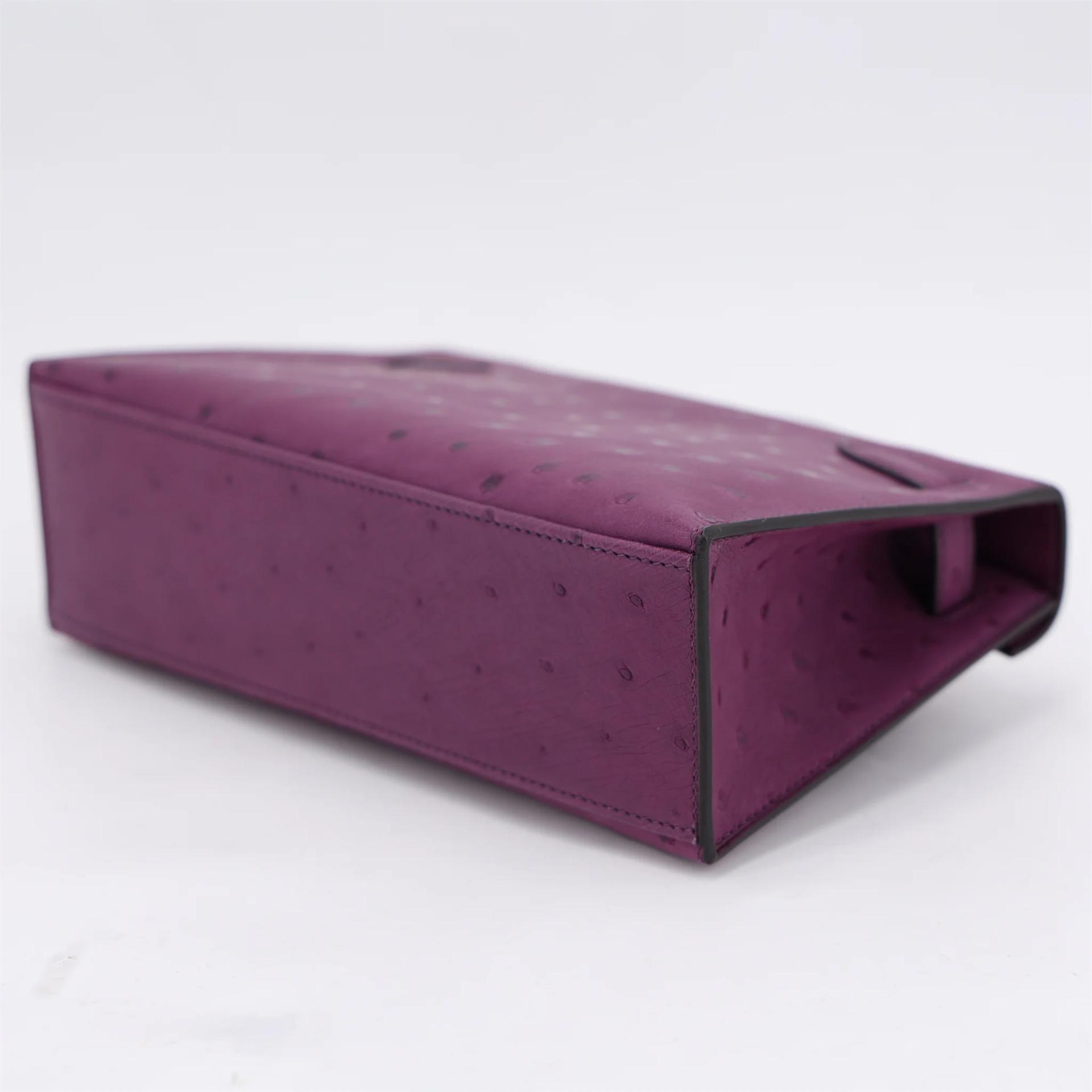 Unused ( Rank NS ) HERMÈS Kelly Pochette Violet (96) Ostrich Gold hardware U (2022) - 7