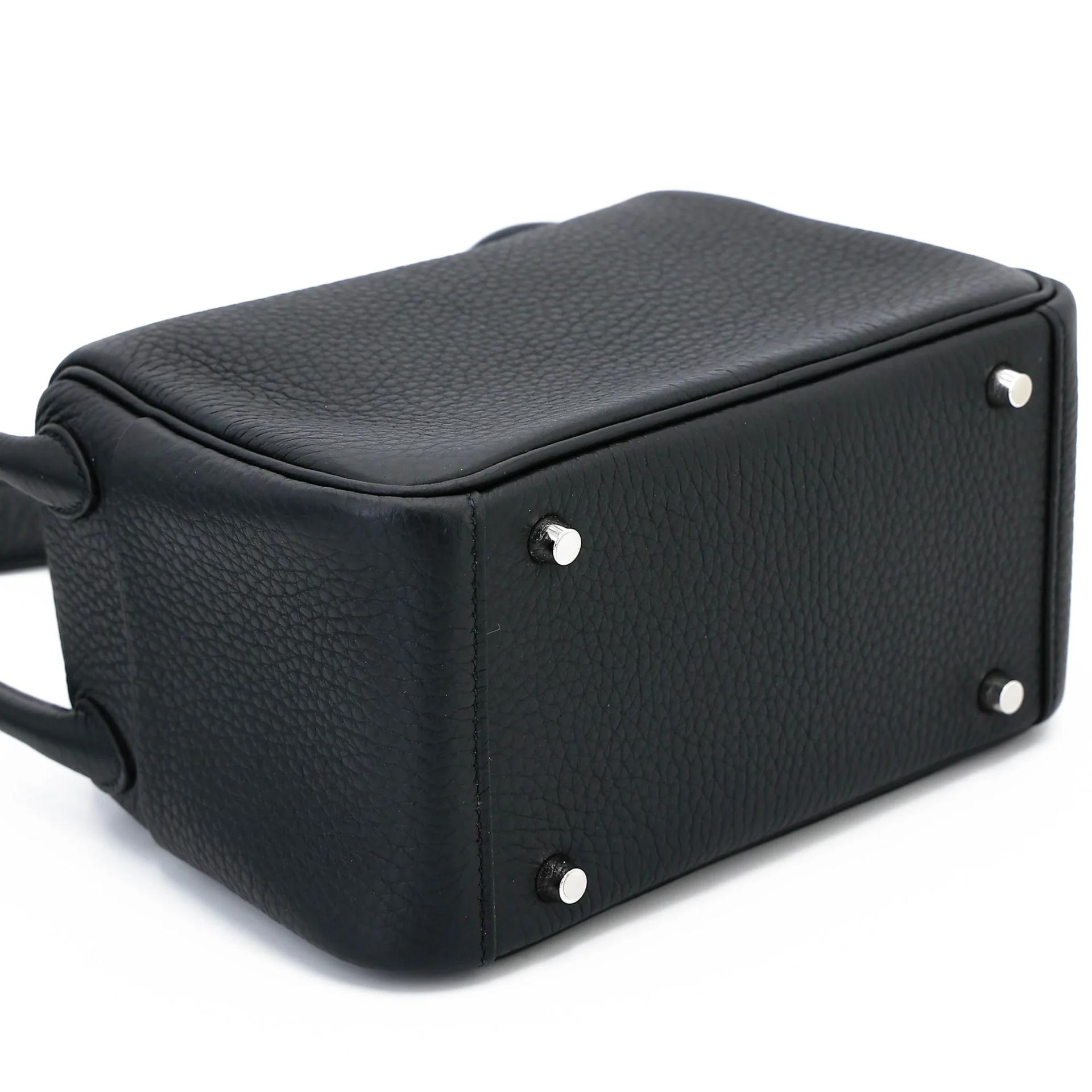 Brand New ( Rank N ) HERMÈS Mini Lindy II Noir (89) Clemence Palladium hardware G (2026) - 7