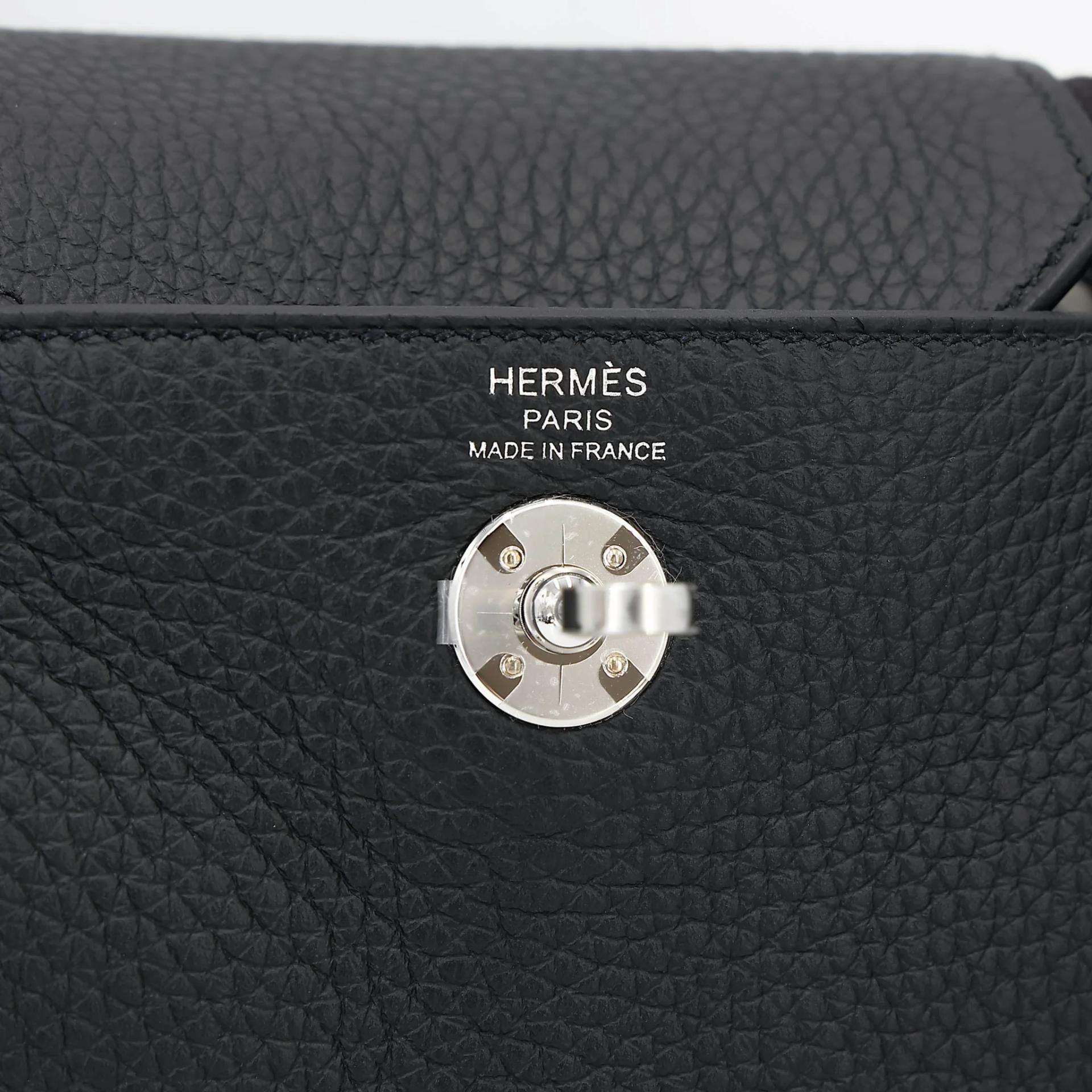 Brand New ( Rank N ) HERMÈS Mini Lindy II Noir (89) Clemence Palladium hardware G (2026) - 12