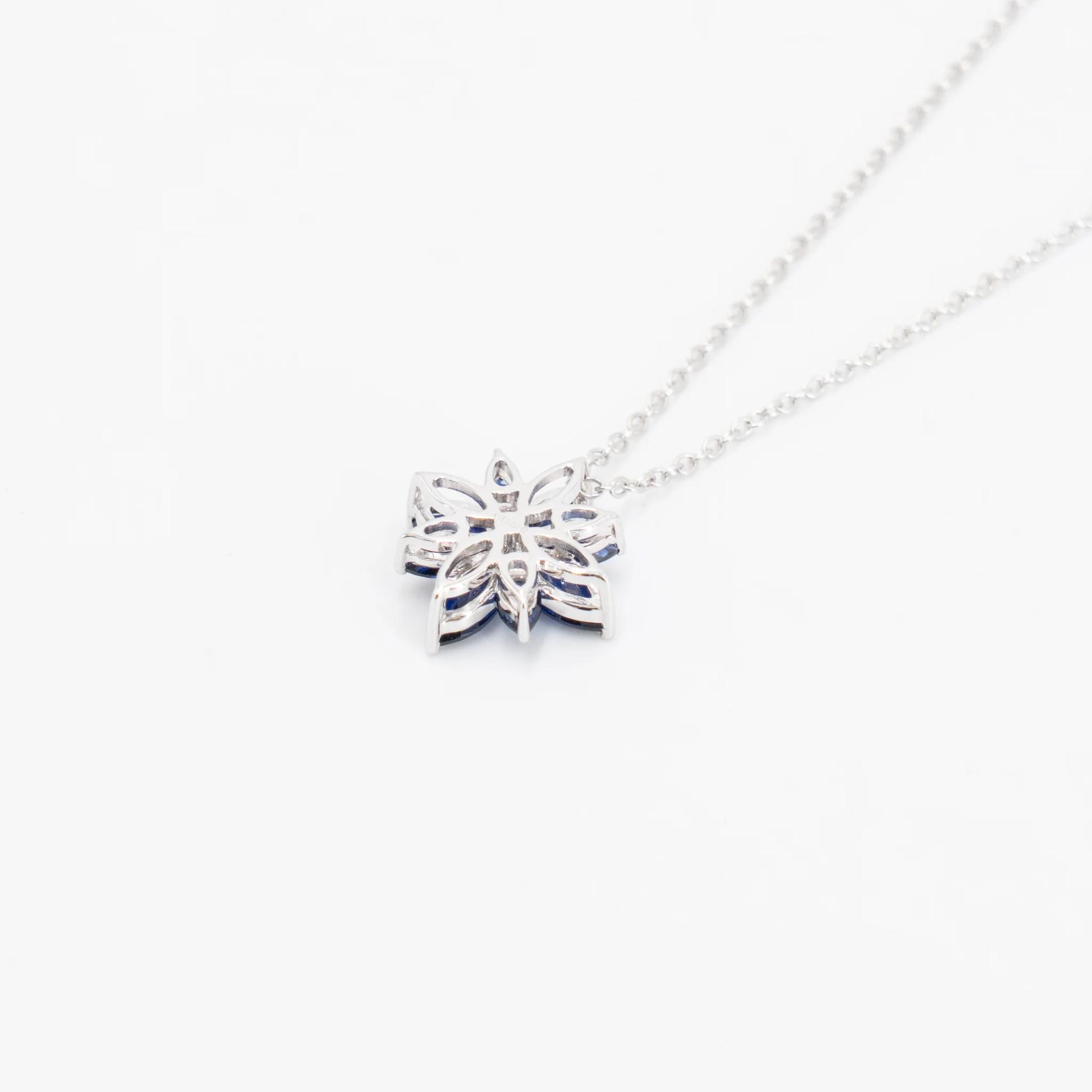 Brand New ( Rank N ) Mira MIRA Lumiere Star Necklace Blue 18K White Gold - 6