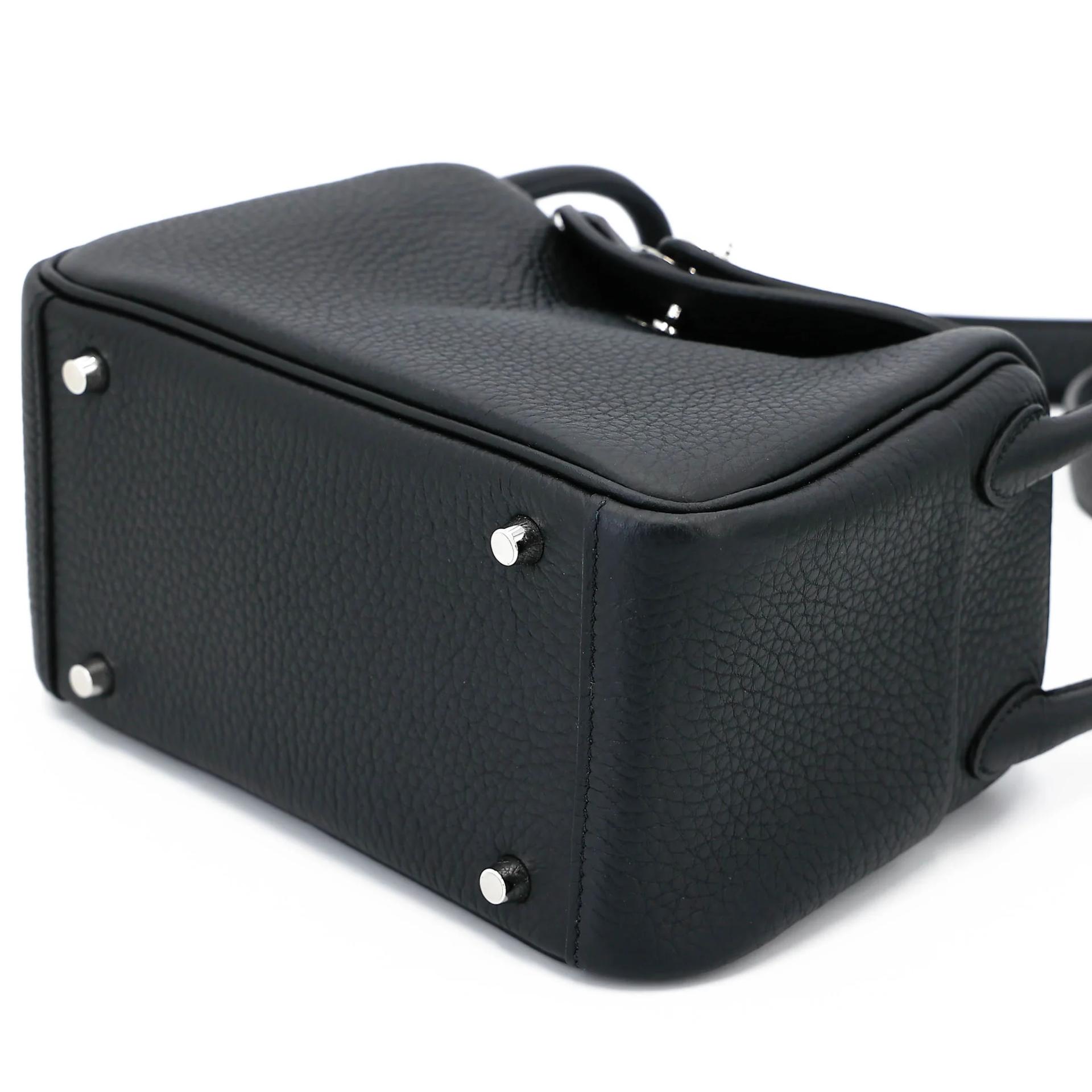 Brand New ( Rank N ) HERMÈS Mini Lindy II Noir (89) Clemence Palladium hardware G (2026) - 4